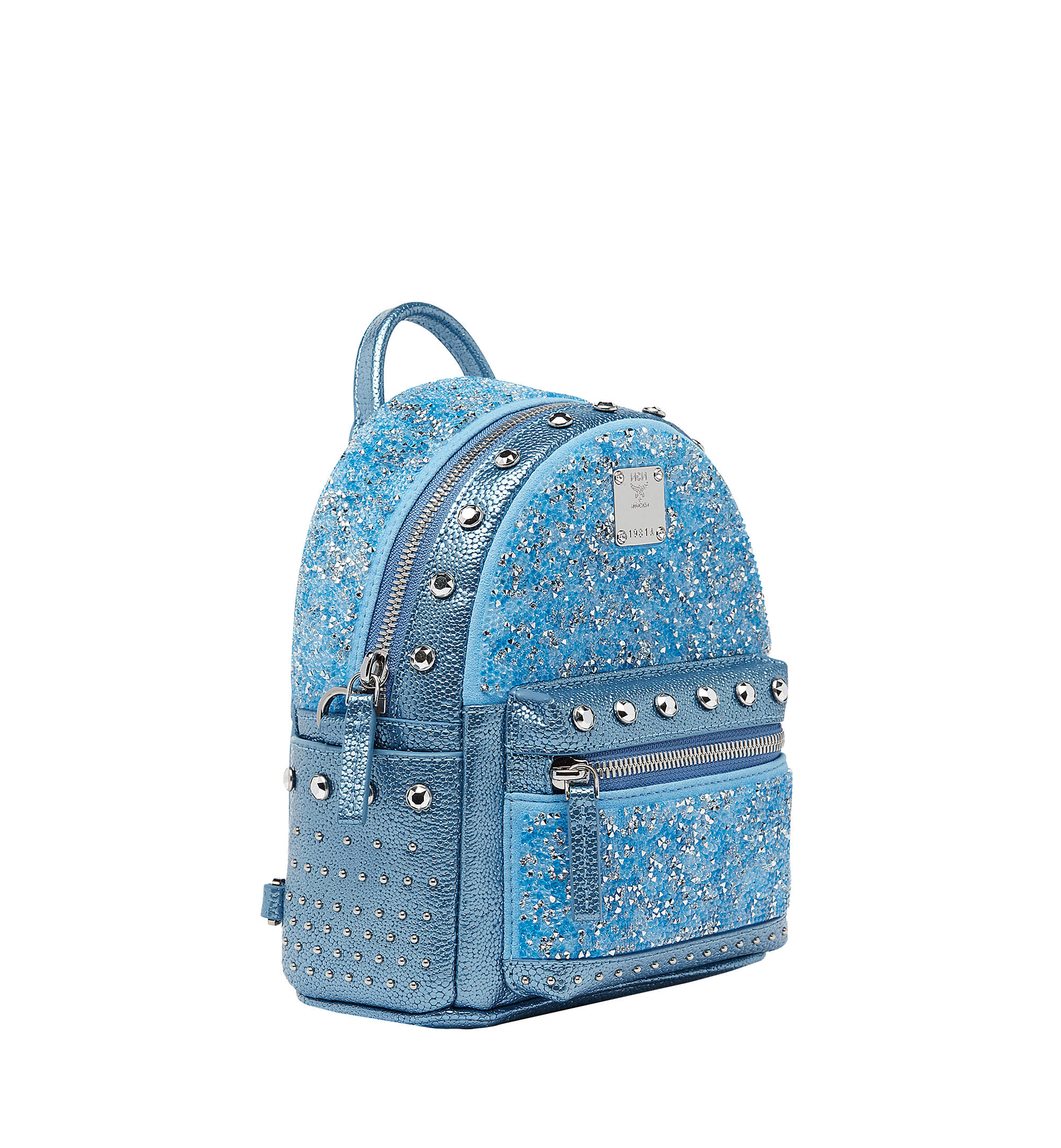 MCM Stark Kristall Backpack in Visetos BLUE MWK7SVE89HC001 Alternate View 1