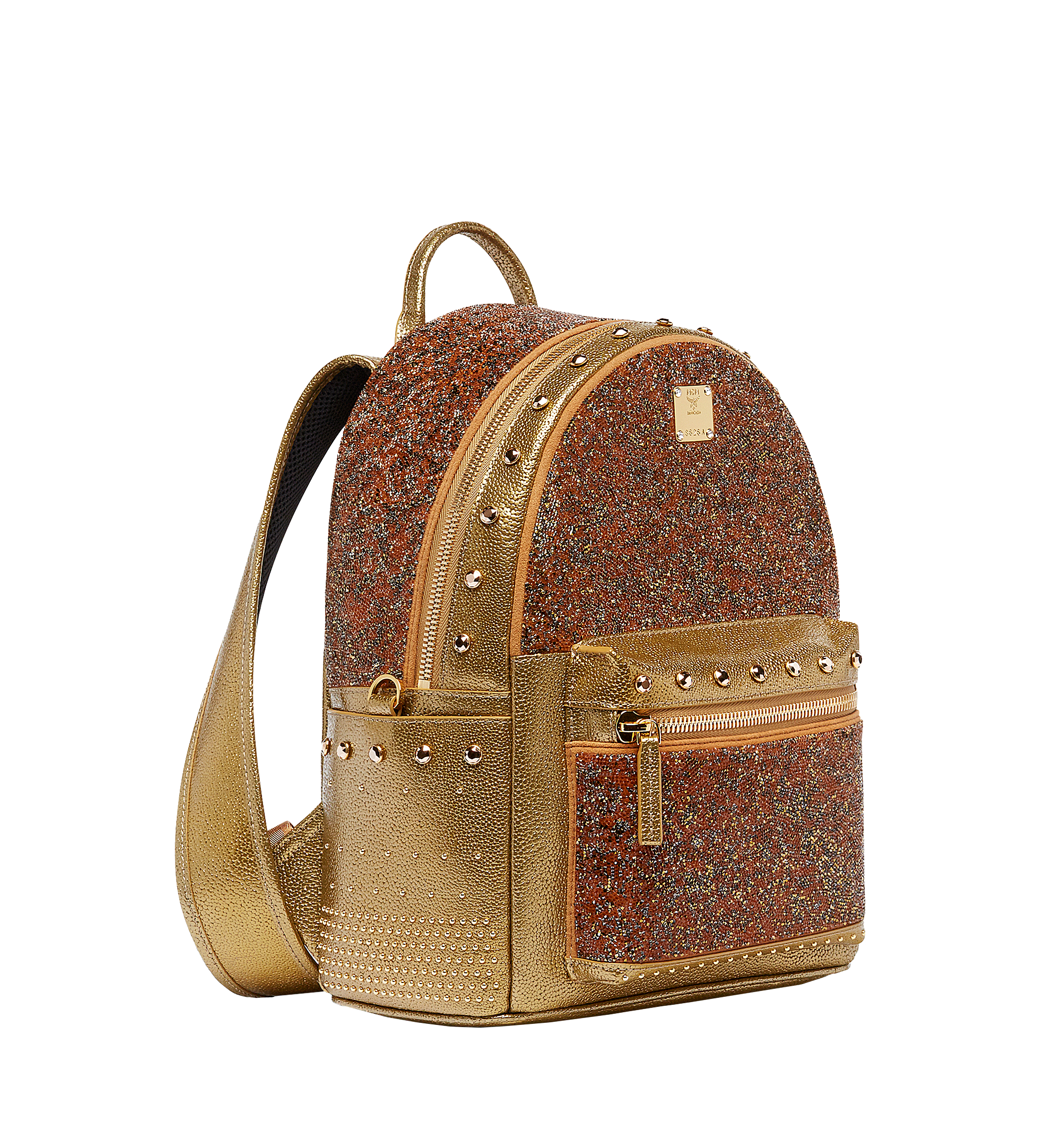 MCM Stark Kristall Backpack in Visetos Gold MWK7SVE90DG001 Alternate View 1