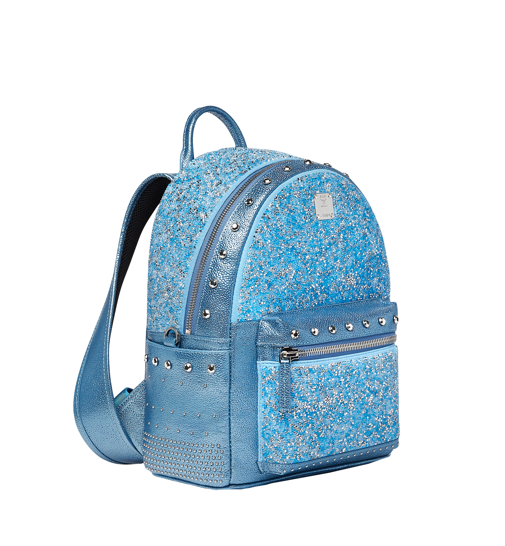 MCM Stark Kristall Backpack in Visetos BLUE MWK7SVE90HC001 Alternate View 1