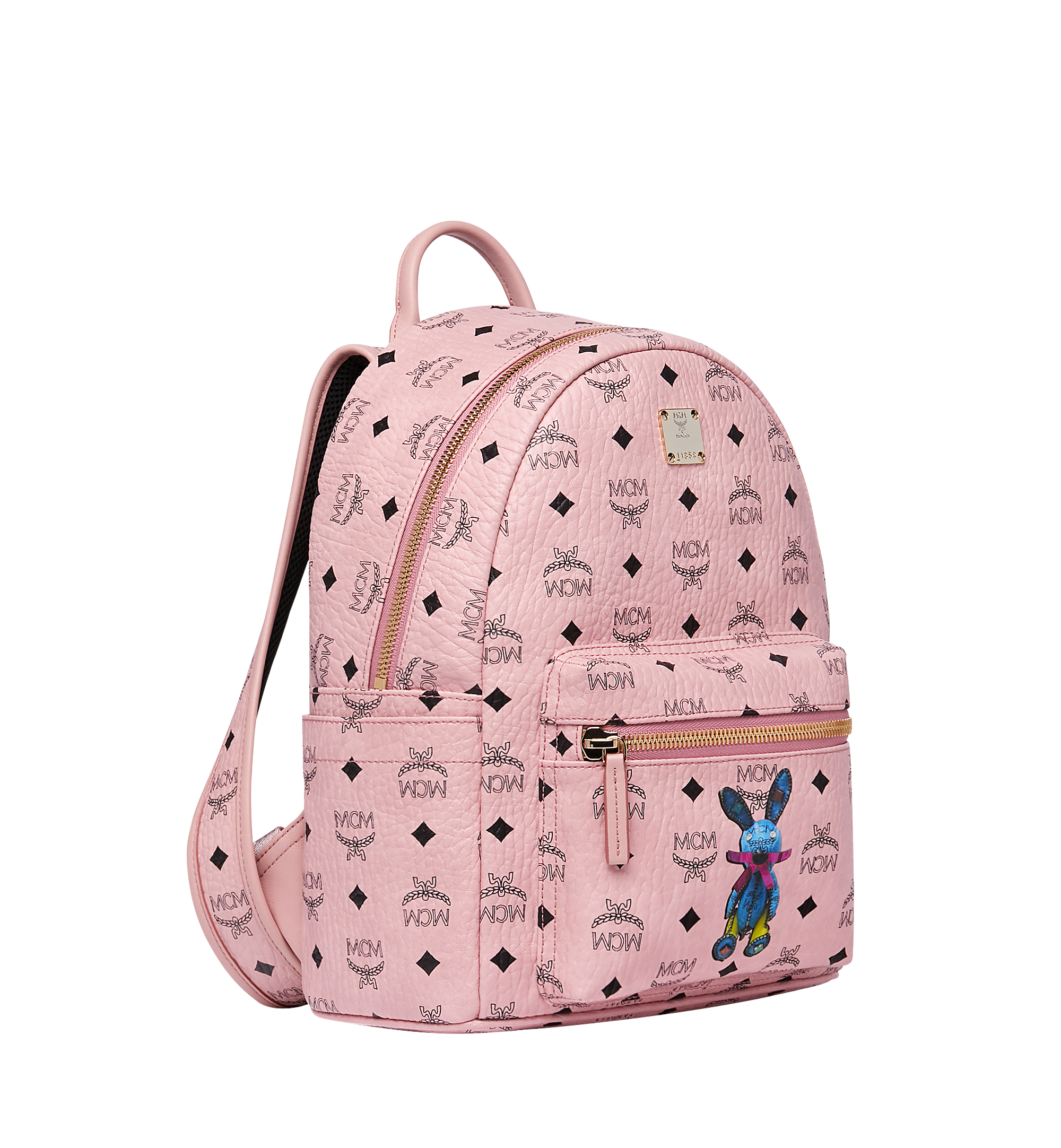 MCM Stark Classic Rabbit Backpack in Visetos Pink MWK7SXL06PZ001 Plus de photos 1