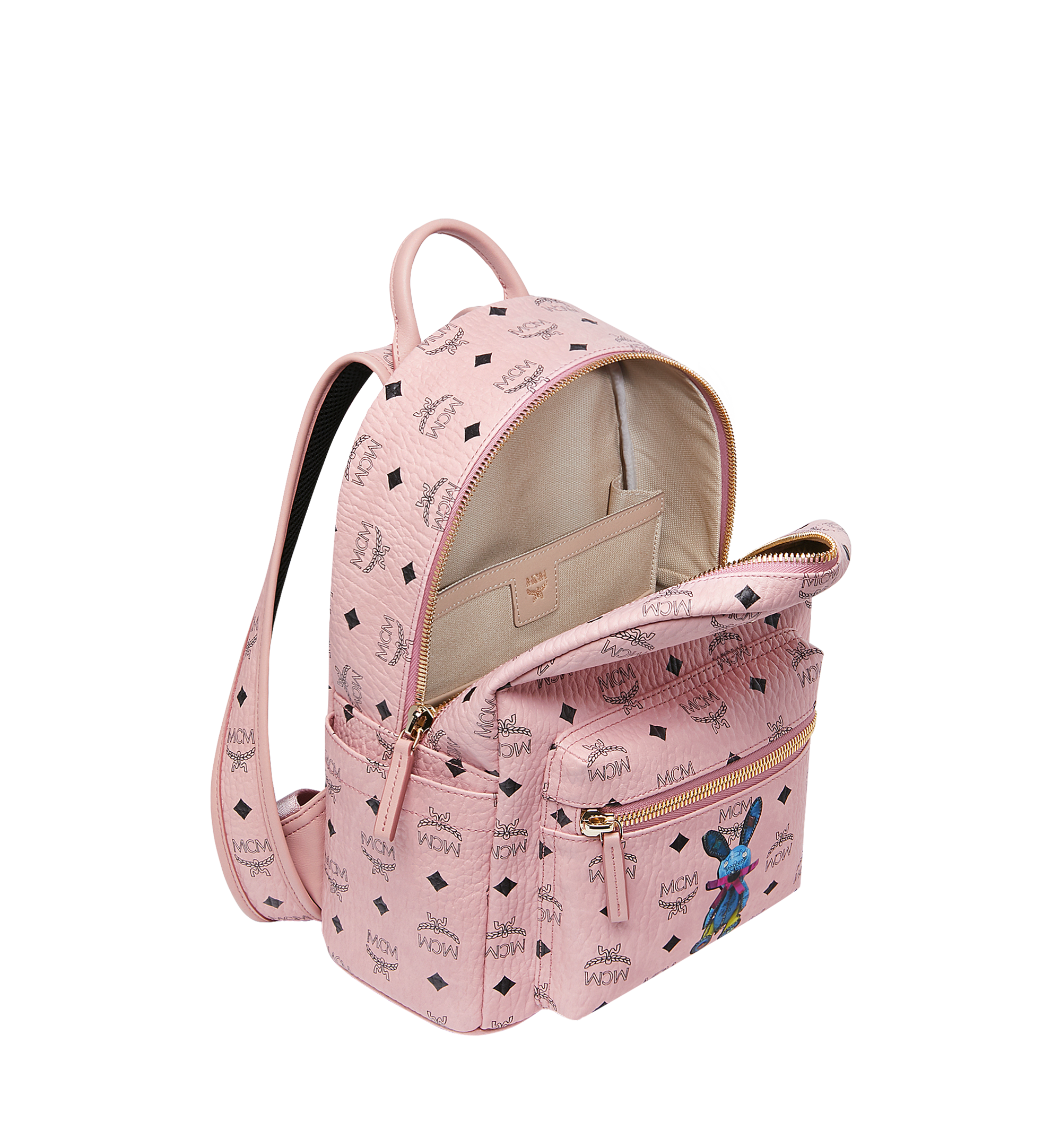 MCM Mini Stark Backpack in Pink