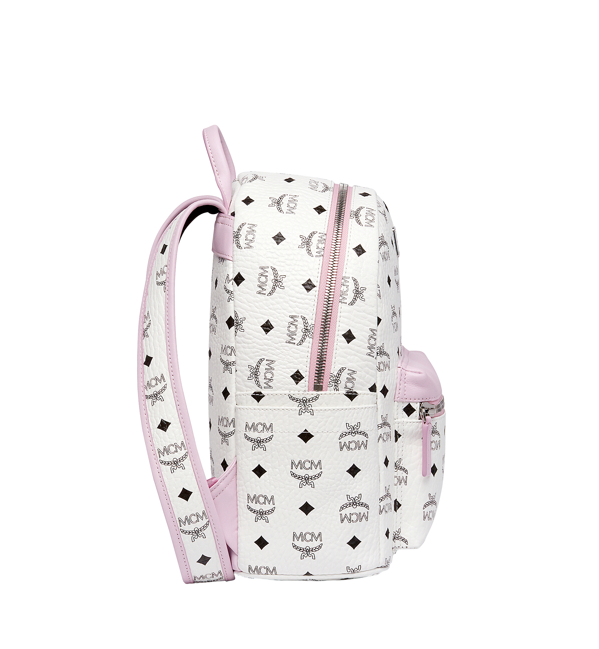 MCM Stark Punk Rabbit Backpack in Visetos White MWK7SXL22WT001 Alternate View 2