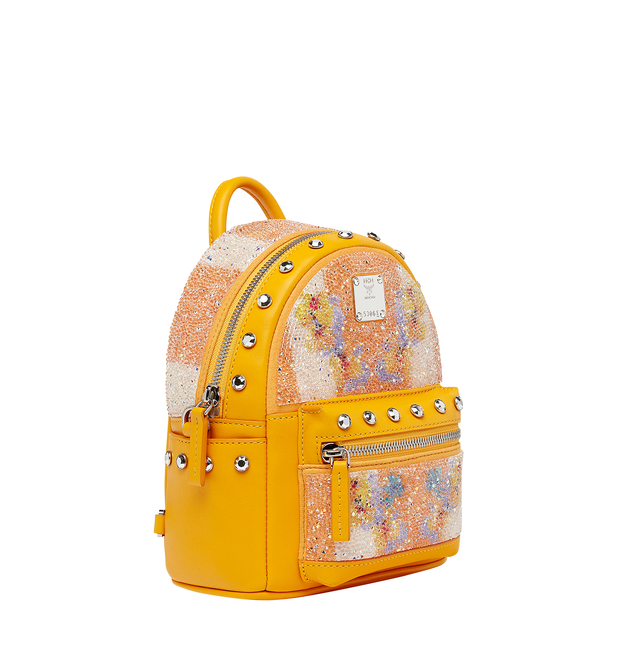 MCM Stark Floral Crystal Backpack in Visetos Yellow MWK8SVE05YX001 Alternate View 1