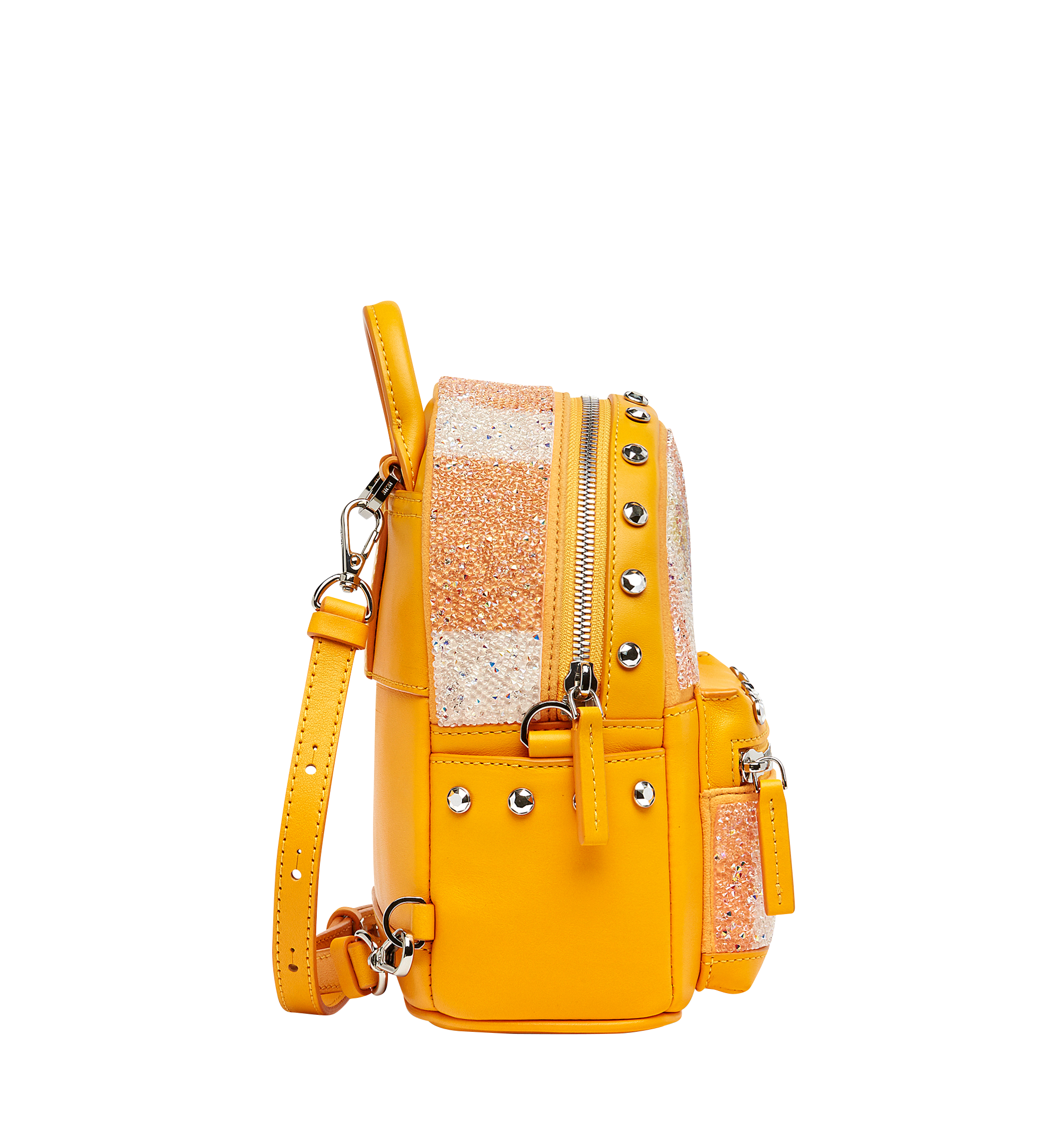 MCM Stark Floral Crystal Backpack in Visetos Yellow MWK8SVE05YX001 Alternate View 2