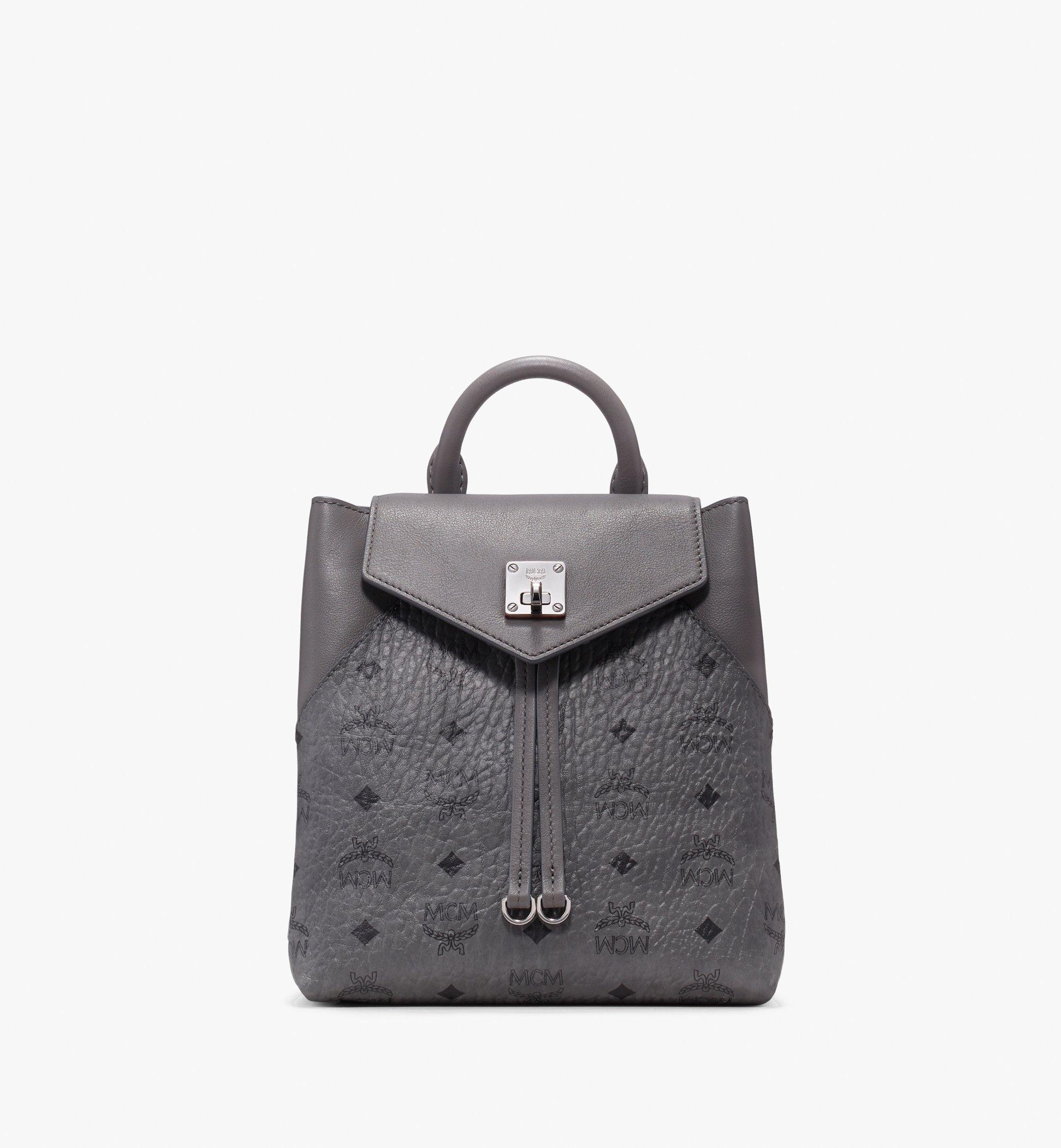 grey mcm backpack