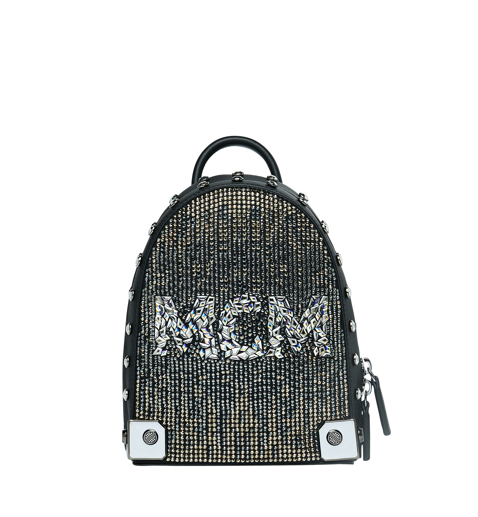 MCM Stark Bebe Boo Backpack in Mosaic Crystal Black MWK9SMS01BK001 Alternate View 1
