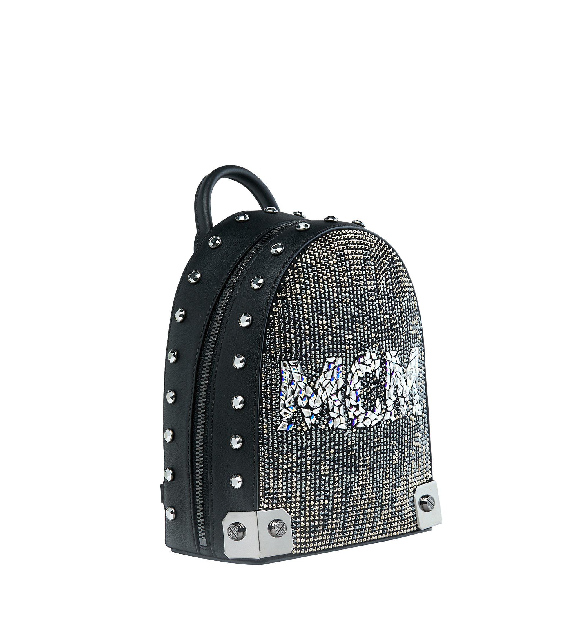 MCM Stark Bebe Boo Backpack in Mosaic Crystal Black MWK9SMS01BK001 Alternate View 1