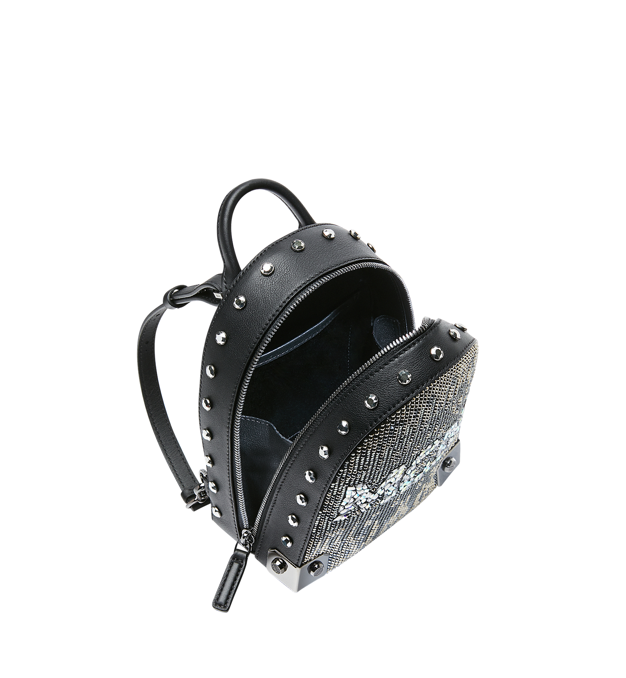 MCM Stark Bebe Boo Backpack in Mosaic Crystal Black MWK9SMS01BK001 Alternate View 6