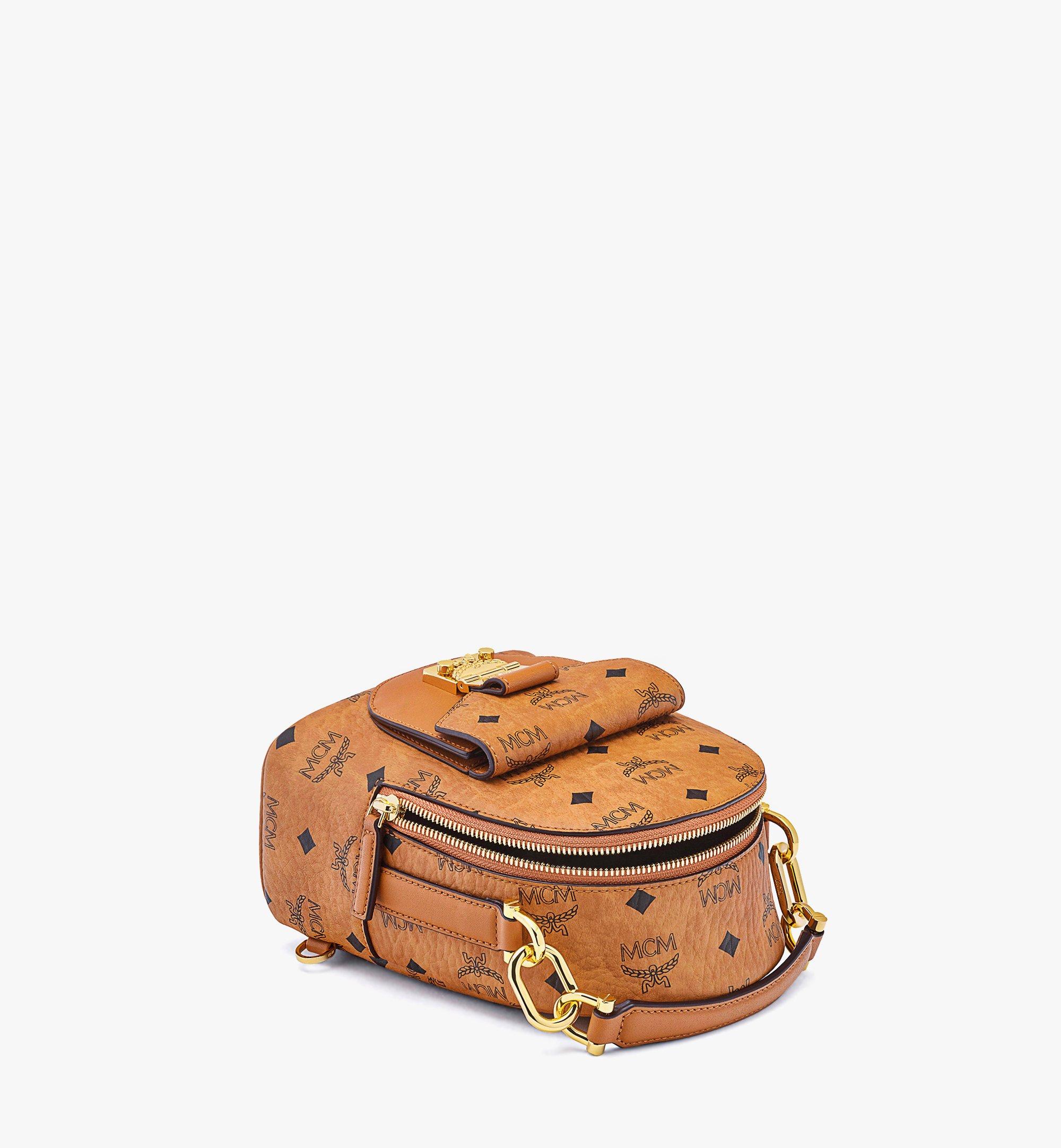 Mcm Patricia Visetos Mini Backpack - Cognac