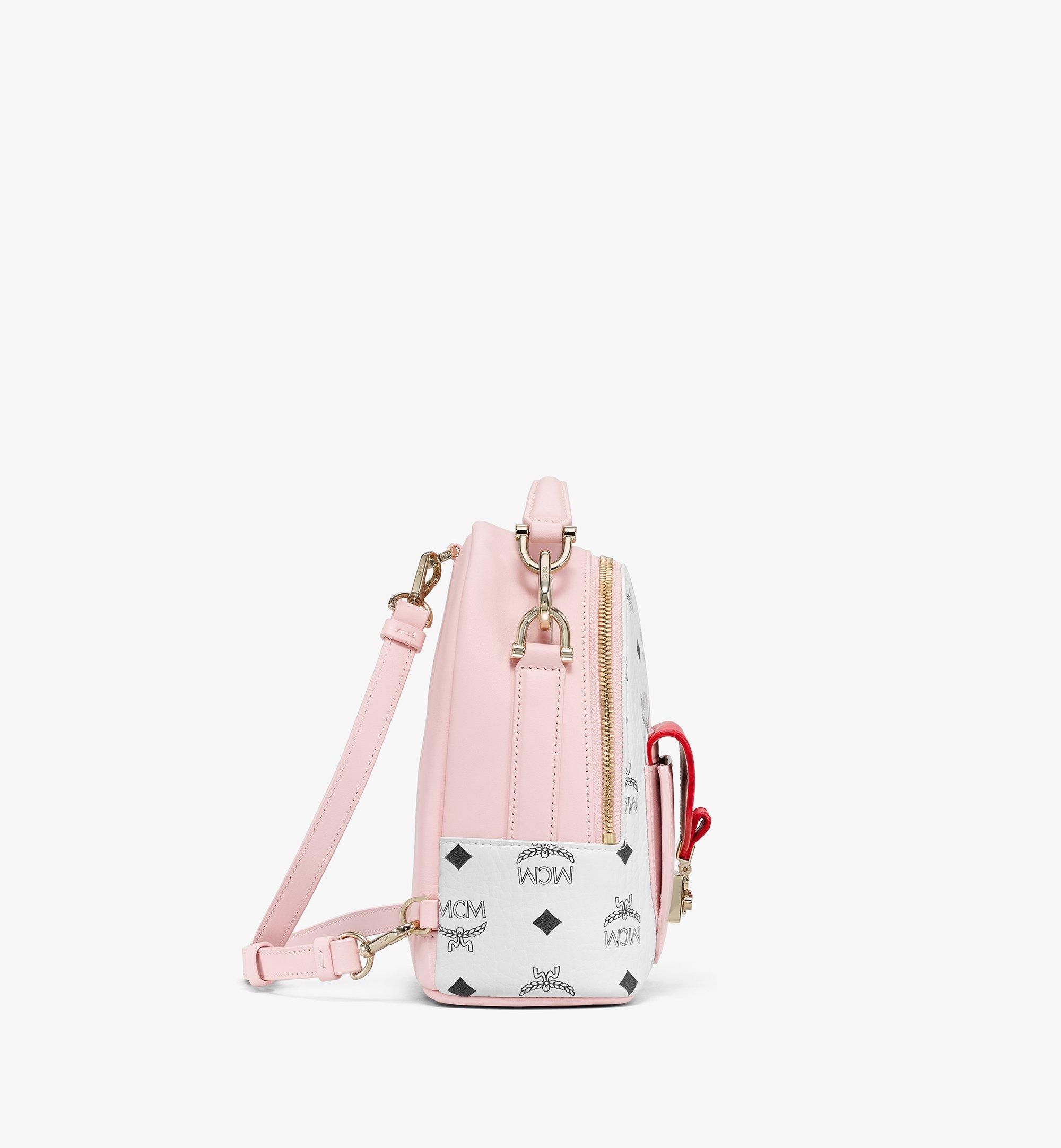 MCM Patricia Backpack in Visetos Leather Block Pink MWKBSPA02QH001 Alternate View 1