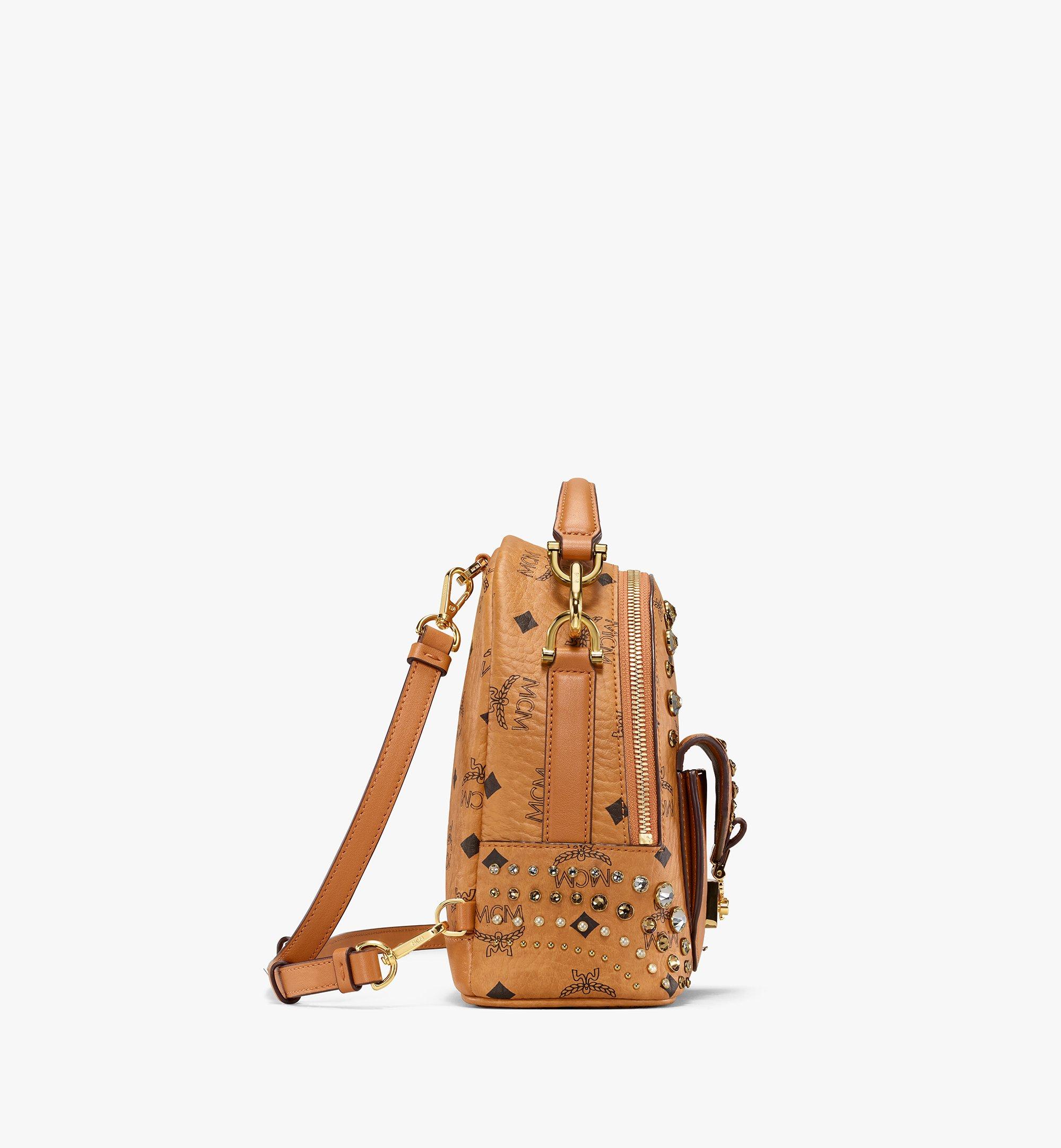 MCM Tracy Backpack in Crystal Visetos Cognac MWKBSVI01CO001 Alternate View 1