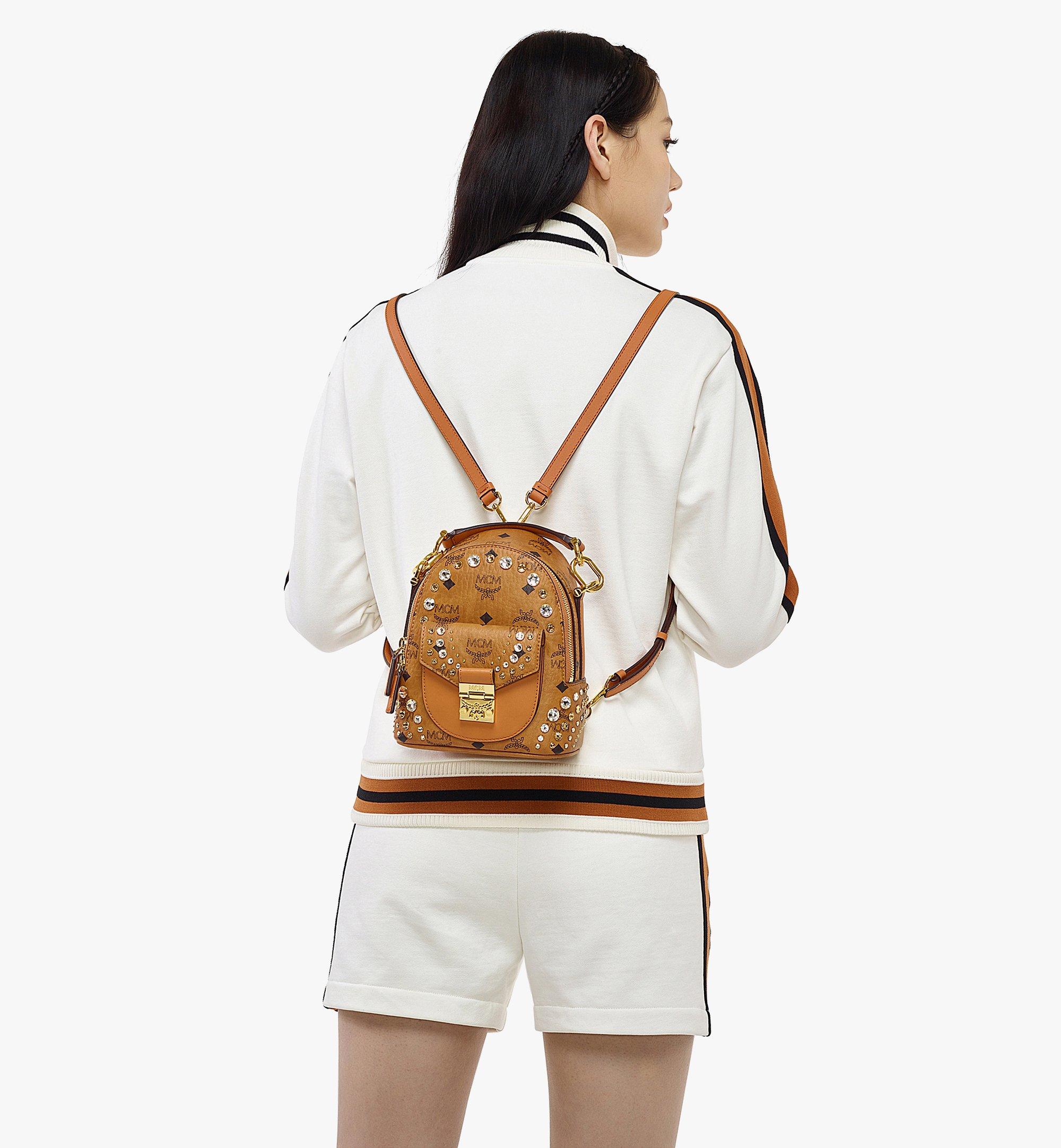 X-Mini Tracy Backpack in Visetos Cognac