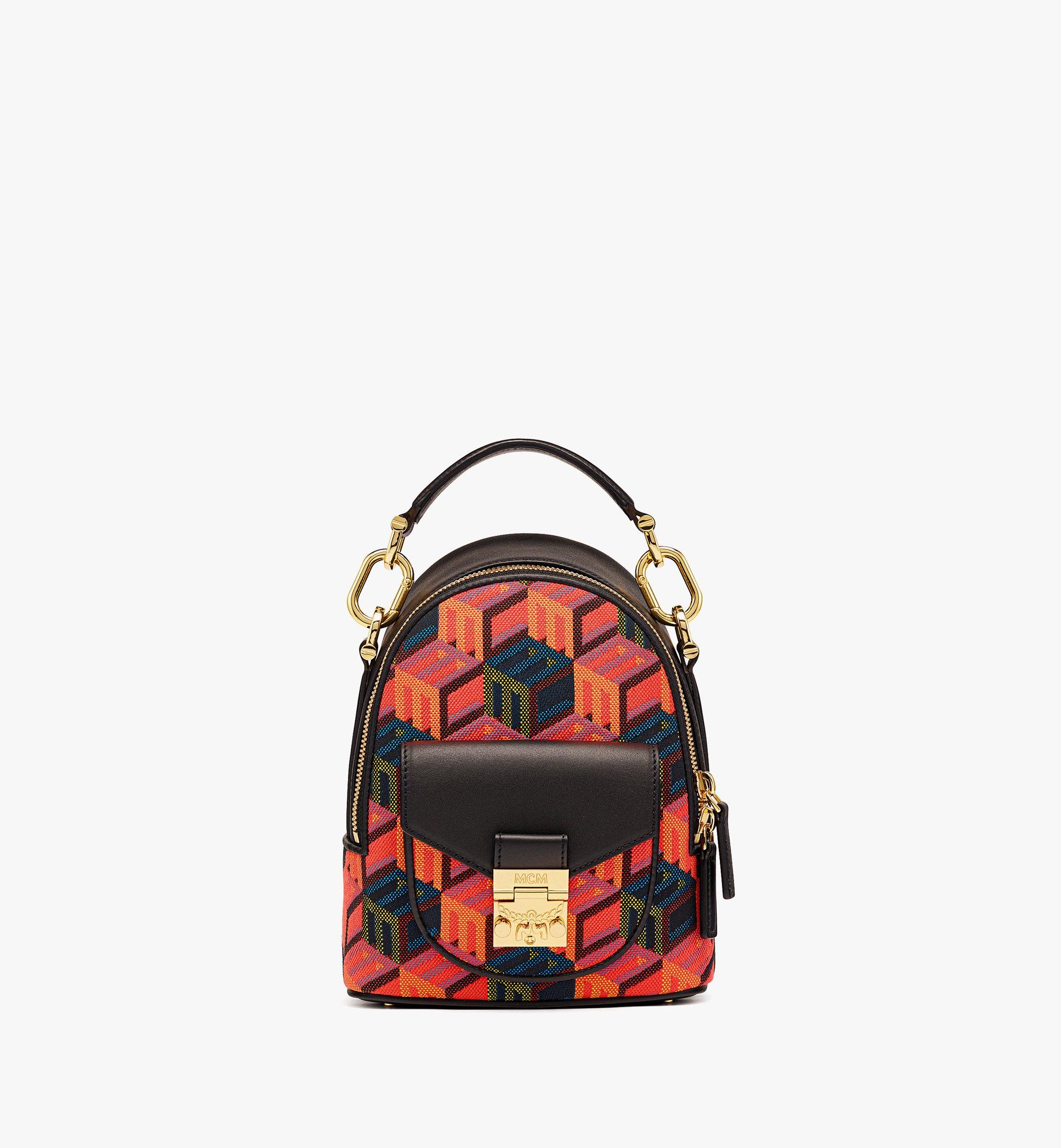 MCM Tracy Backpack in Cubic Monogram Jacquard Multi MWKCSCK01MT001 Alternate View 1