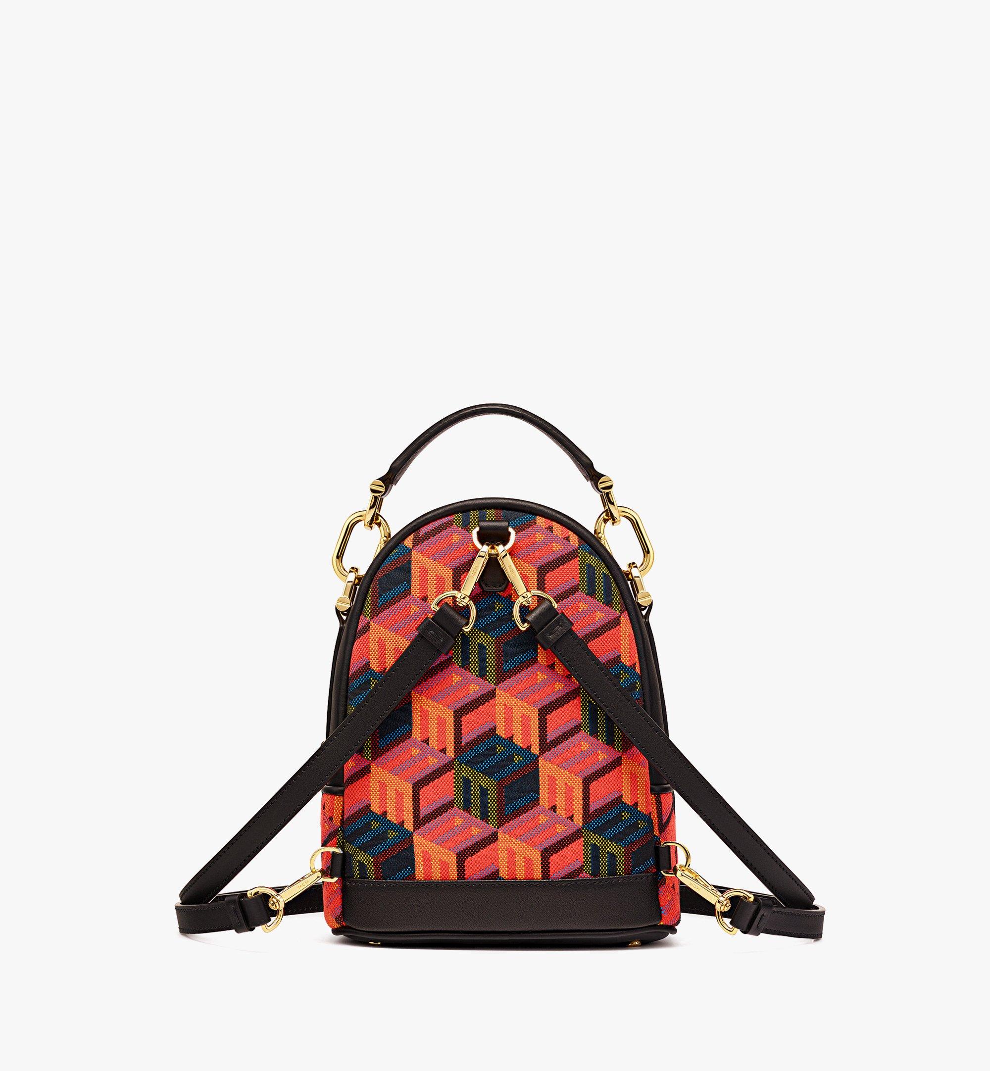 MCM Tracy Backpack in Cubic Monogram Jacquard Multi MWKCSCK01MT001 Alternate View 3
