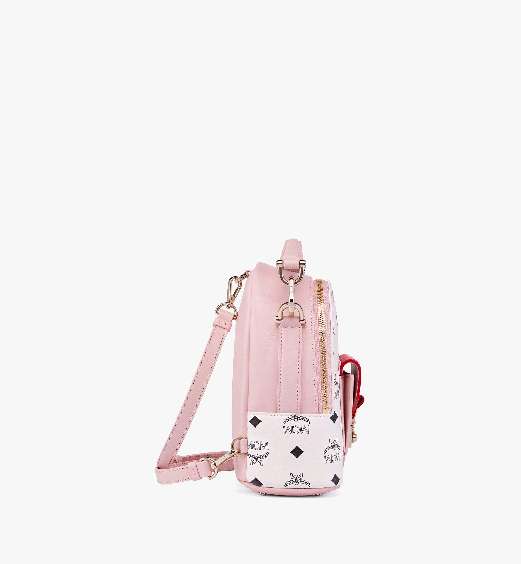 MCM Upcycling Project Love Tracy Backpack in Visetos Leather Block Pink MWKCSUP01QH001 Alternate View 1