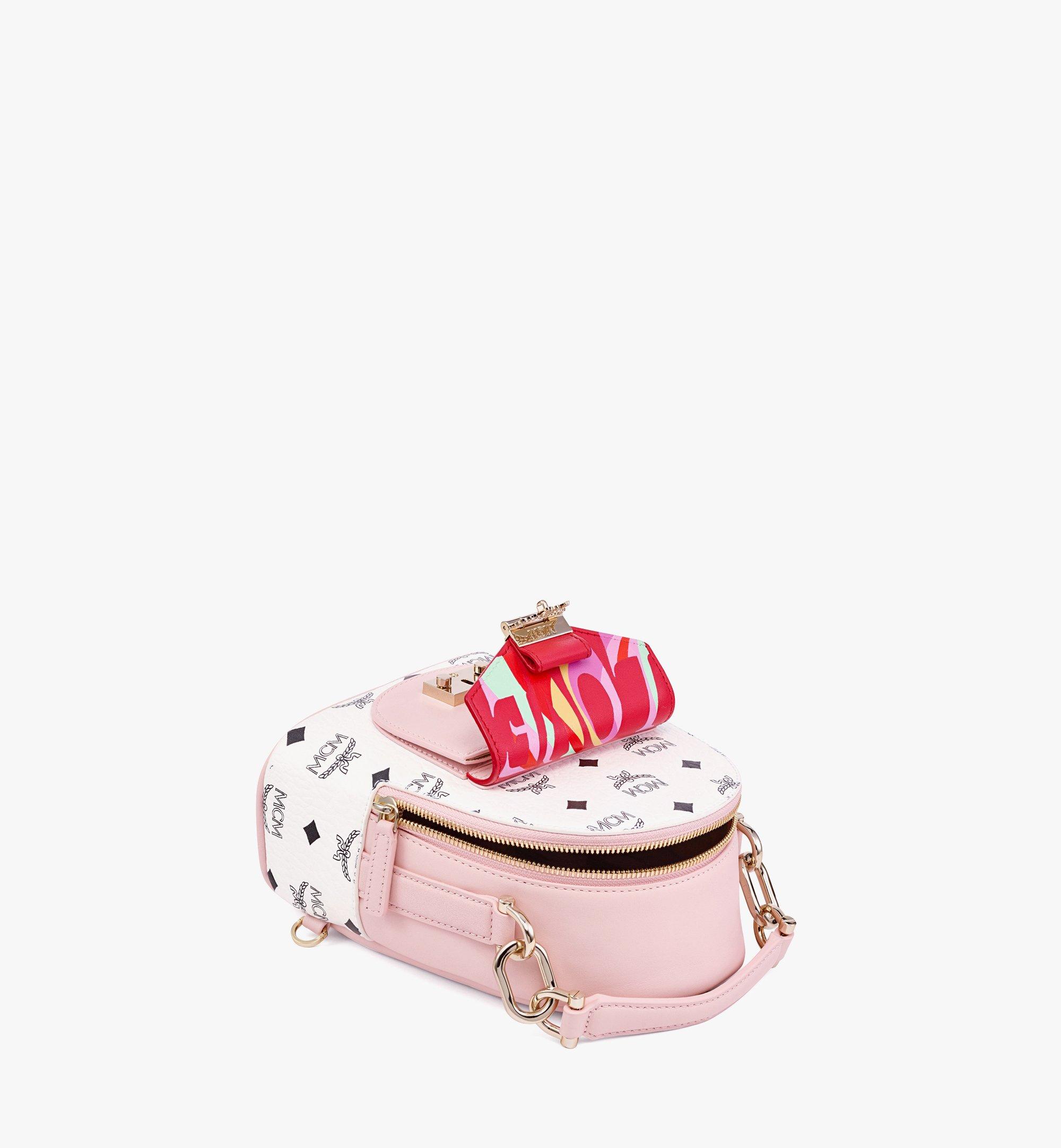 MCM Upcycling Project Love Tracy Backpack in Visetos Leather Block Pink MWKCSUP01QH001 Alternate View 2