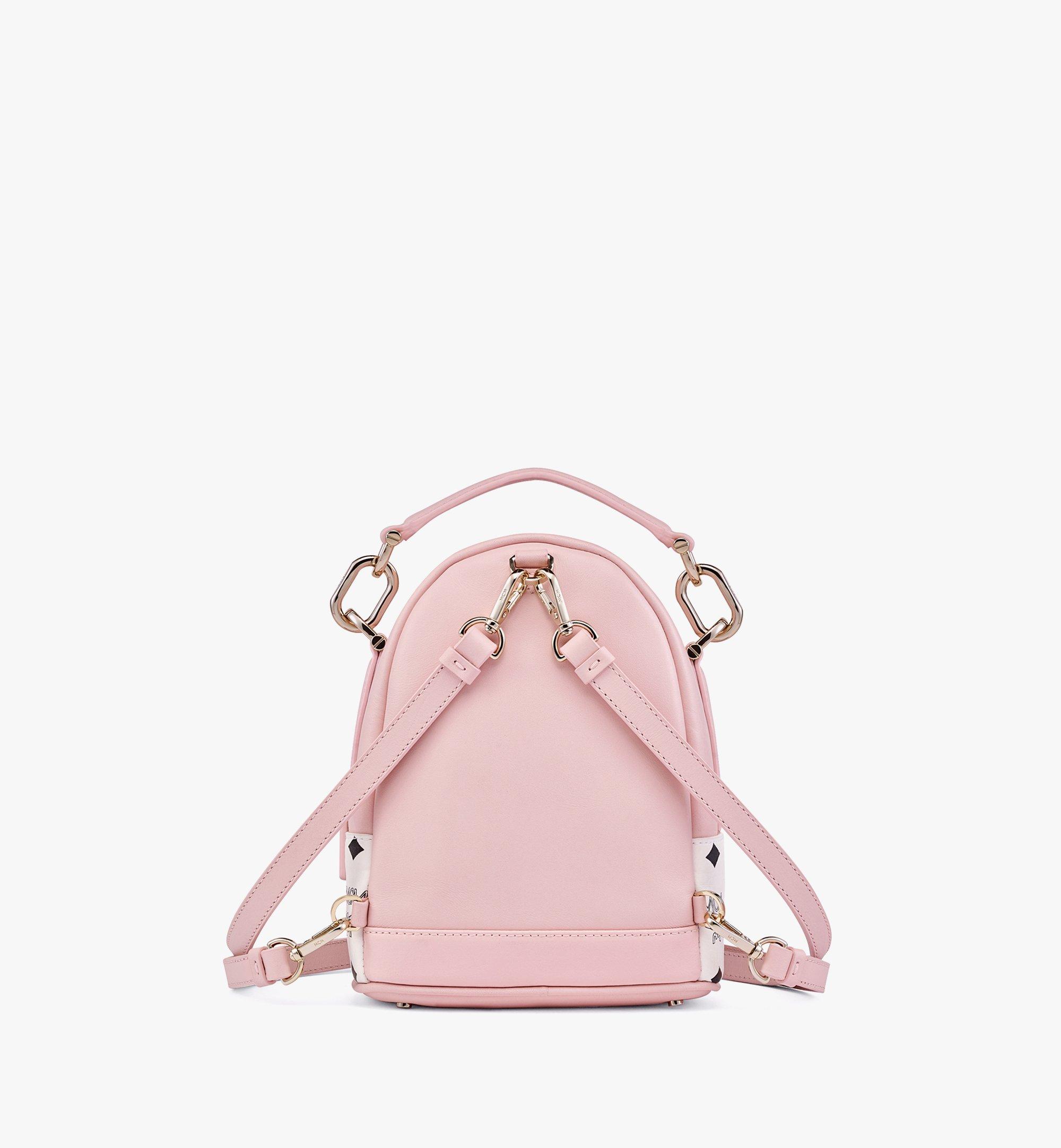 MCM Upcycling Project Love Tracy Backpack in Visetos Leather Block Pink MWKCSUP01QH001 Alternate View 3
