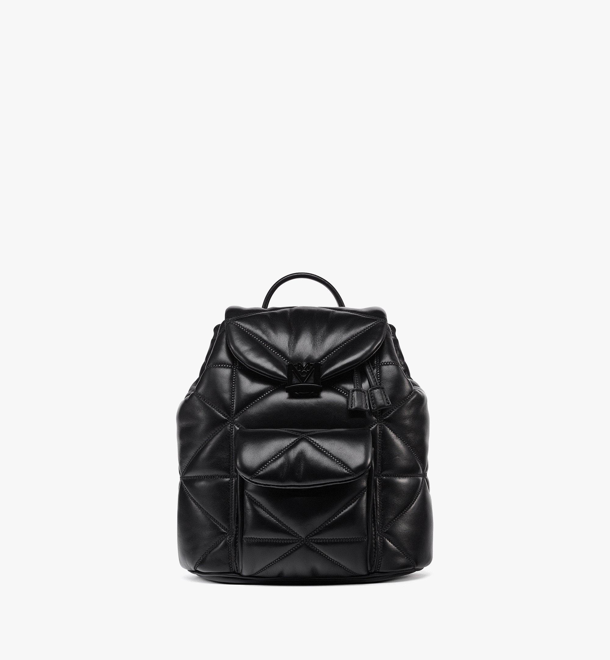 MCM Travia Backpack in Cloud Quilted Lamb Leather Black MWKDALM01BK001 Alternate View 1