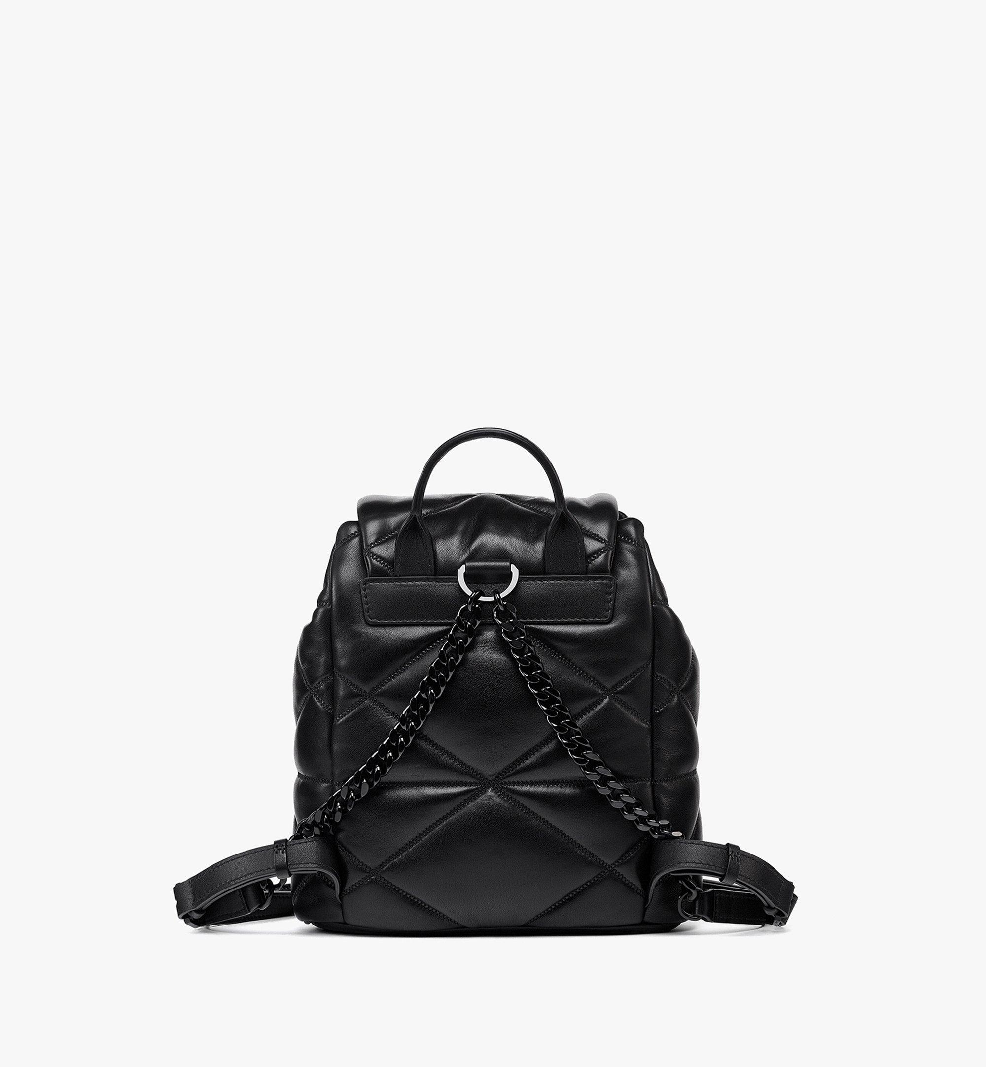MCM Travia Backpack in Cloud Quilted Lamb Leather Black MWKDALM01BK001 Alternate View 3