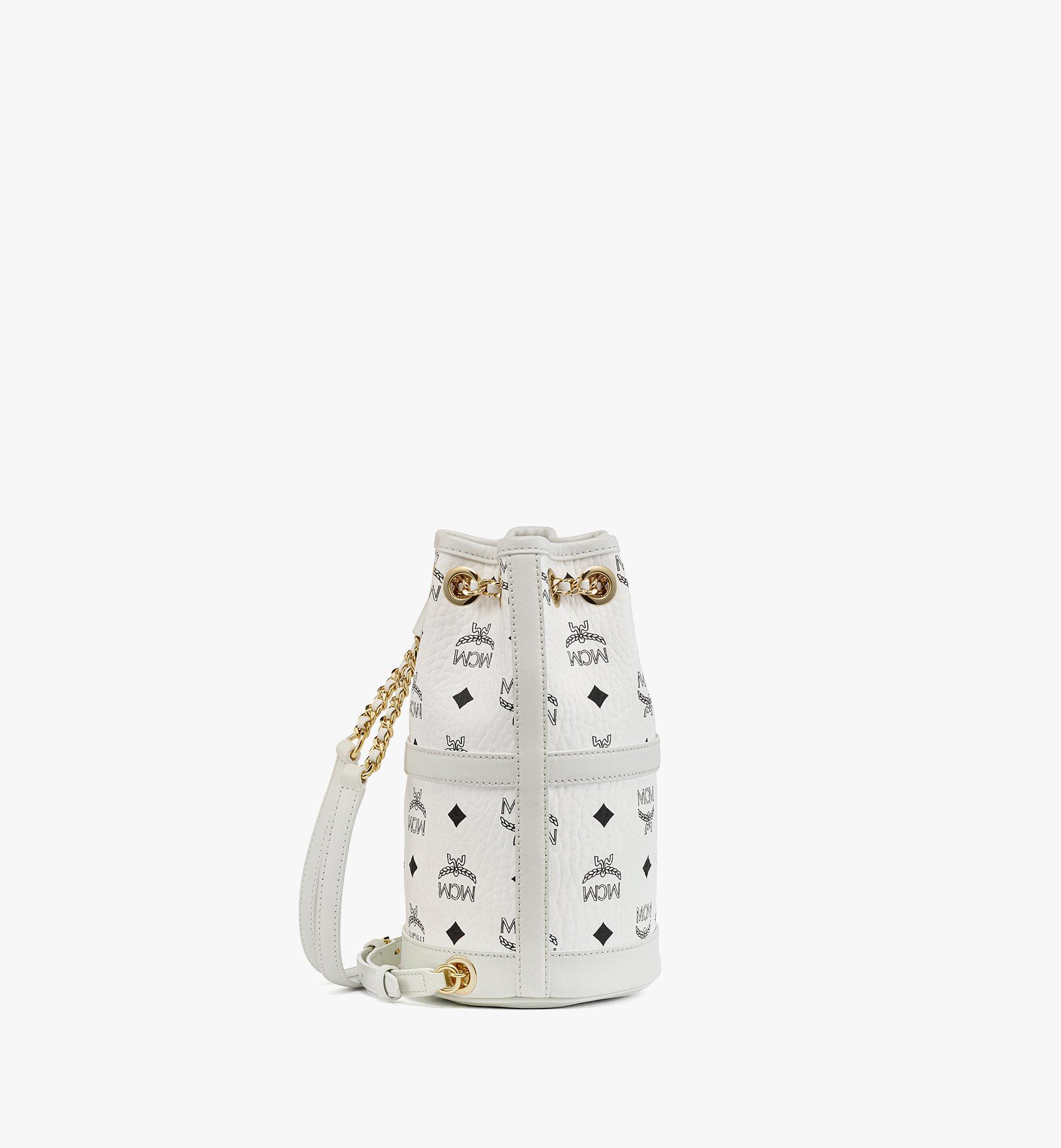 white and gold mcm backpack