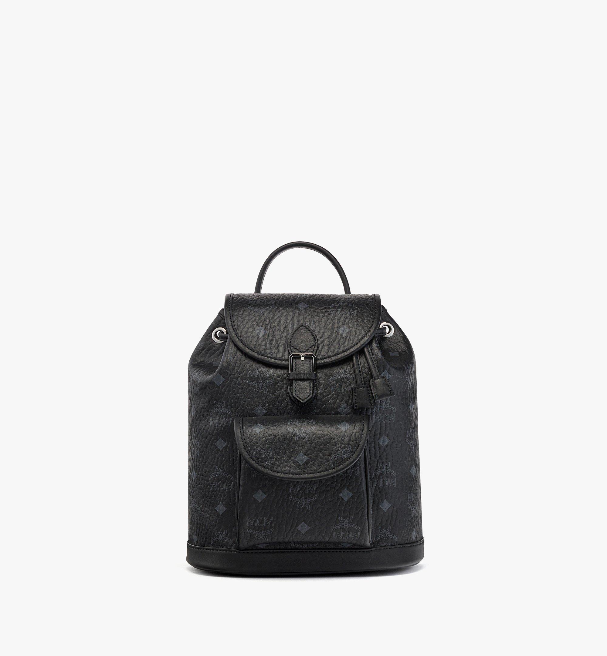 MCM Black Nylon and Leather Drawstring Backpack MCM