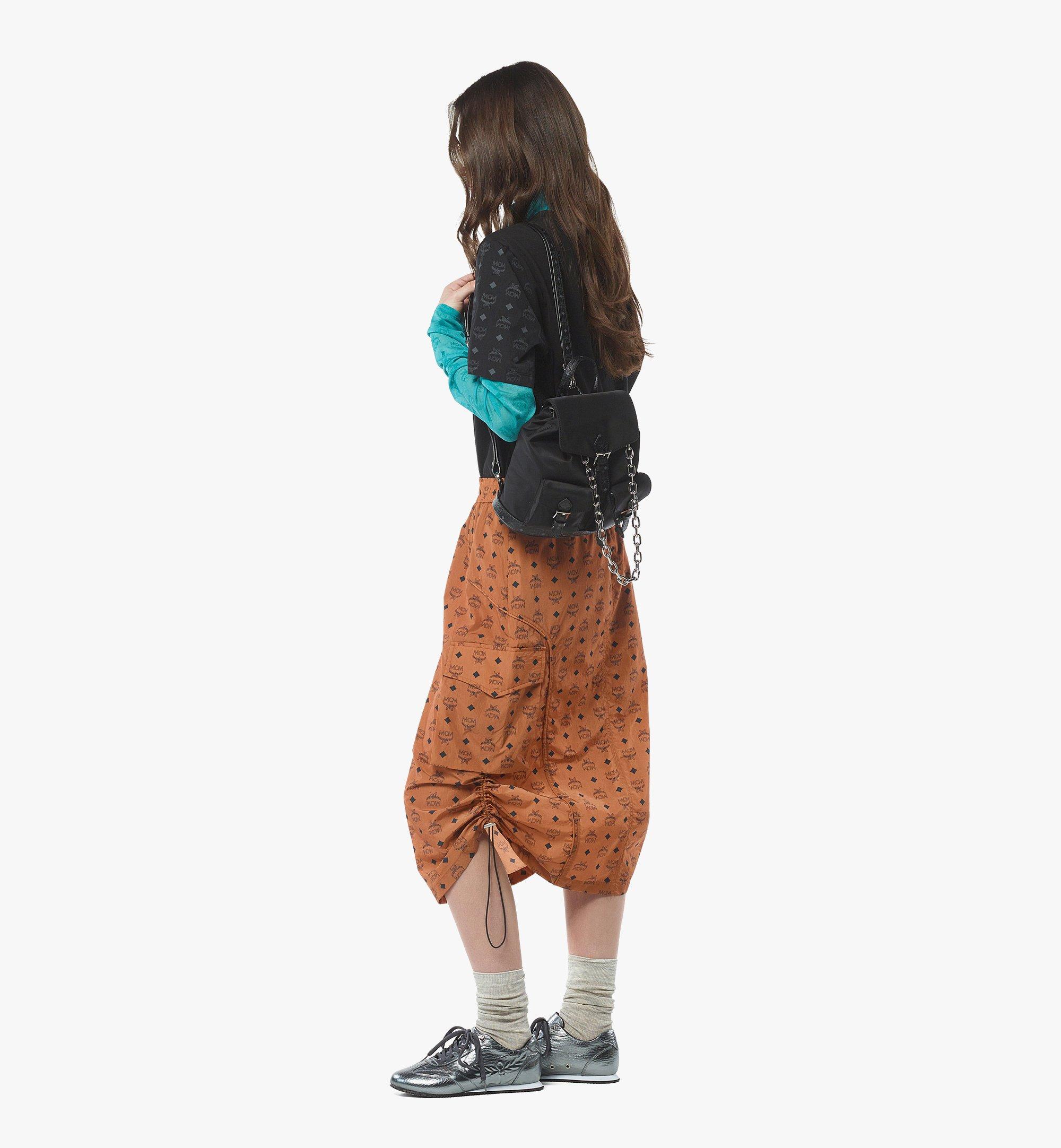 MCM Aren Drawstring Backpack in ECONYL® and Leather Black MWKFATA03BK001 Alternate View 4