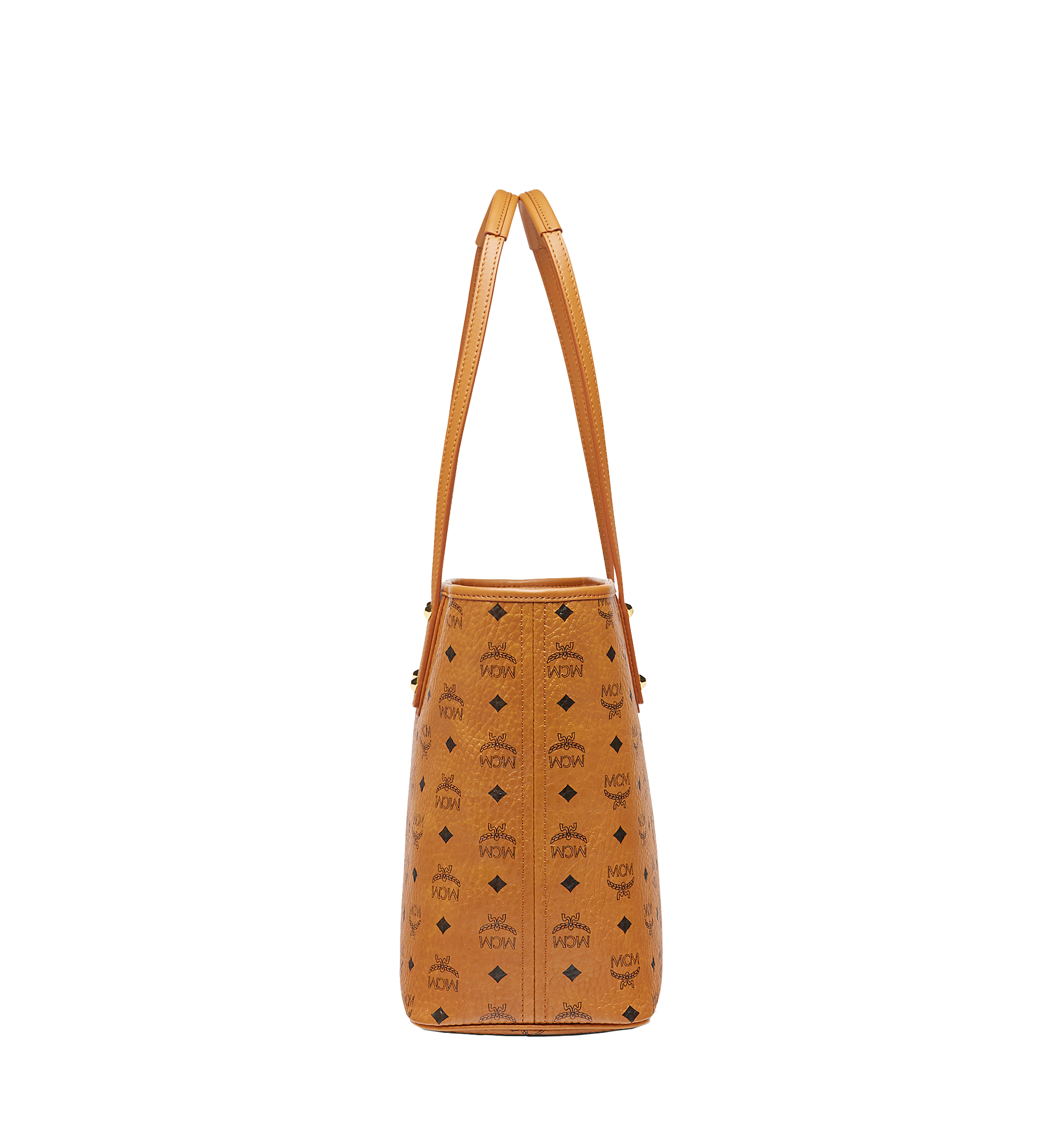 MCM Rabbit Top Zip Shopper in Visetos Cognac MWP6AXL08CO001 Alternate View 2