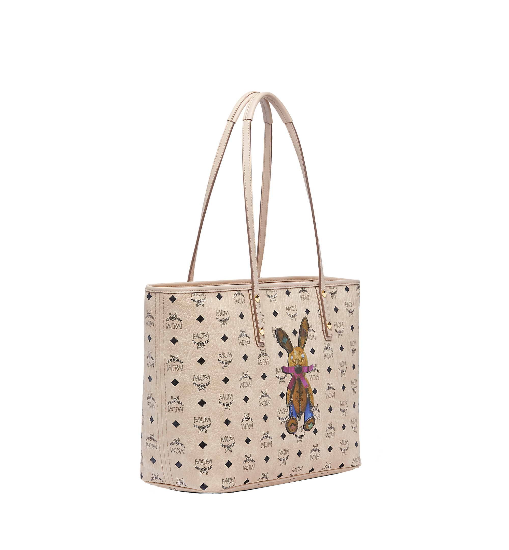 MCM Rabbit Top Zip Shopper in Visetos Beige MWP6AXL08IG001 Noch mehr sehen 1