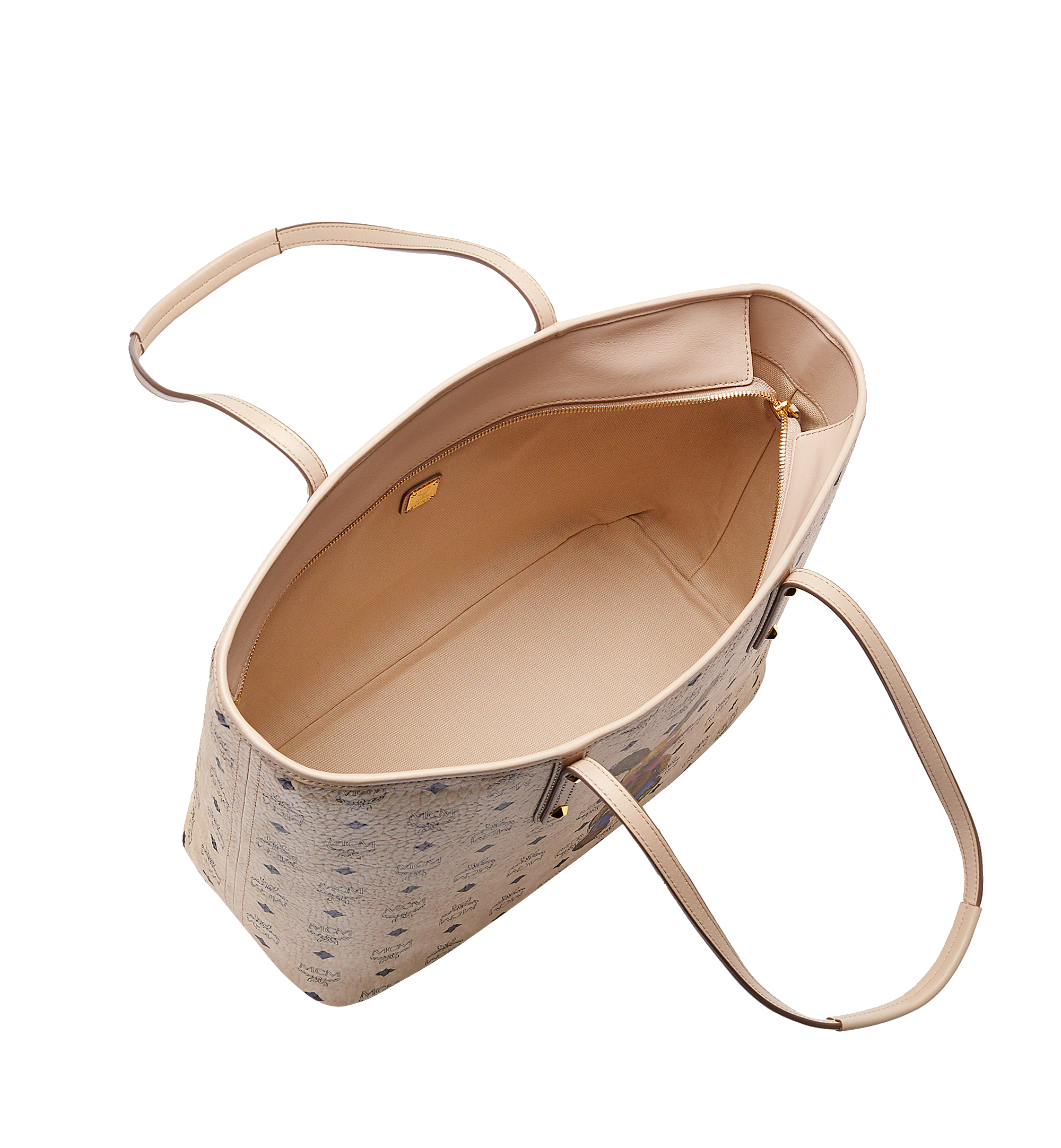 MCM Rabbit Top Zip Shopper in Visetos Beige MWP6AXL08IG001 Noch mehr sehen 4