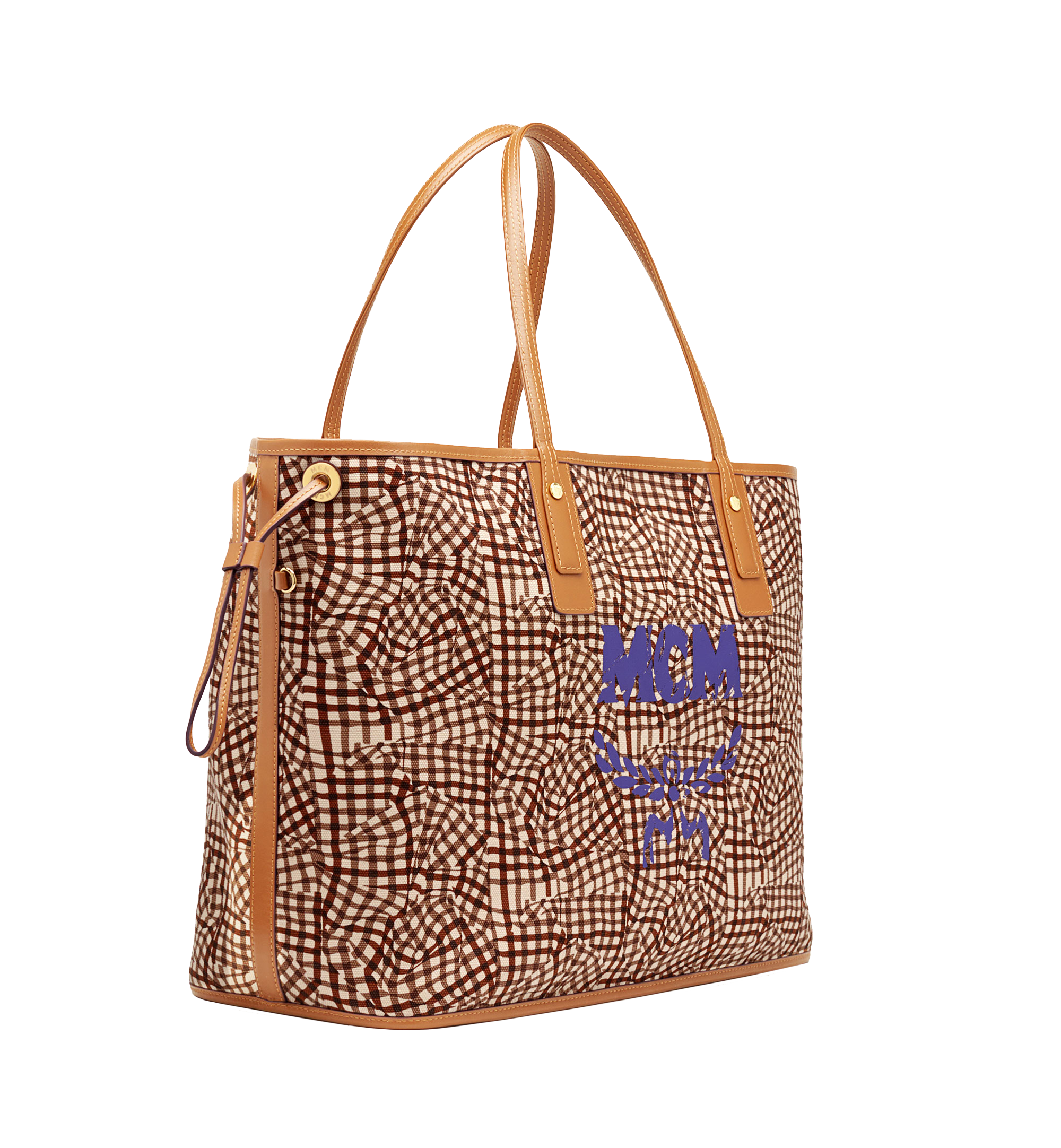 blue mcm tote