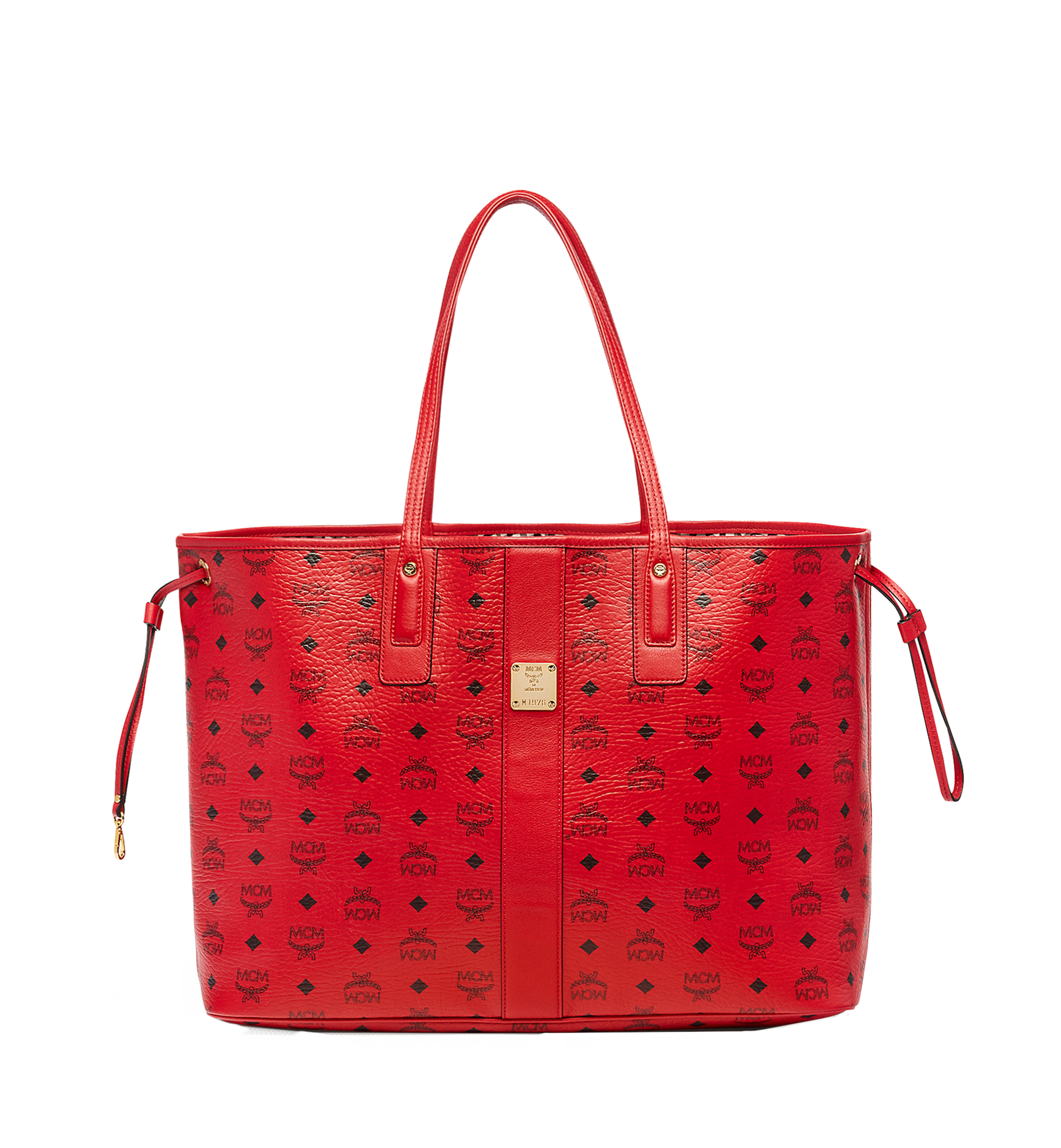 mcm black and red bag