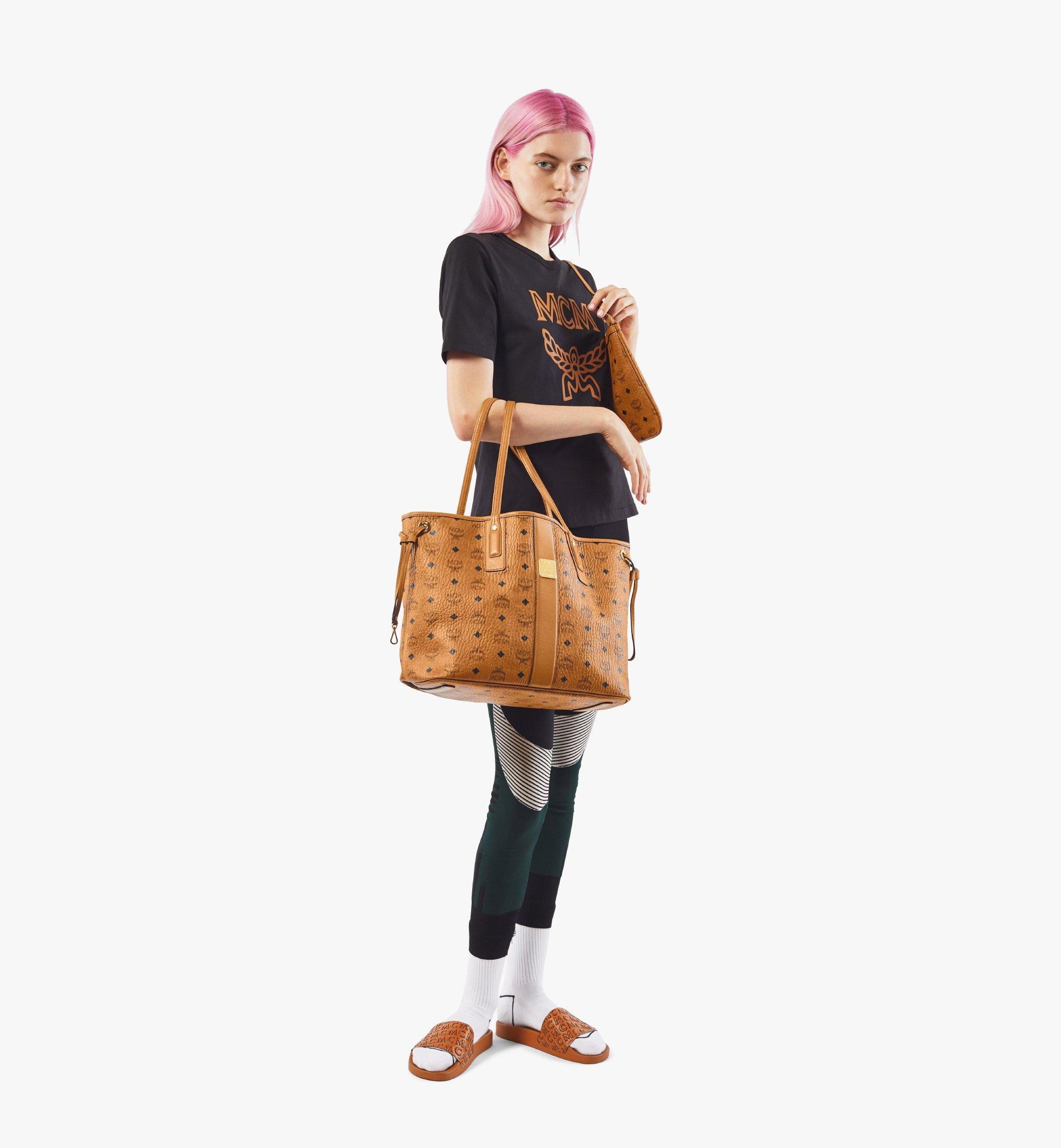 MCM, Bags, Mcm Medium Reversible Liz Tote In Visetos Wo Pouch Cognac