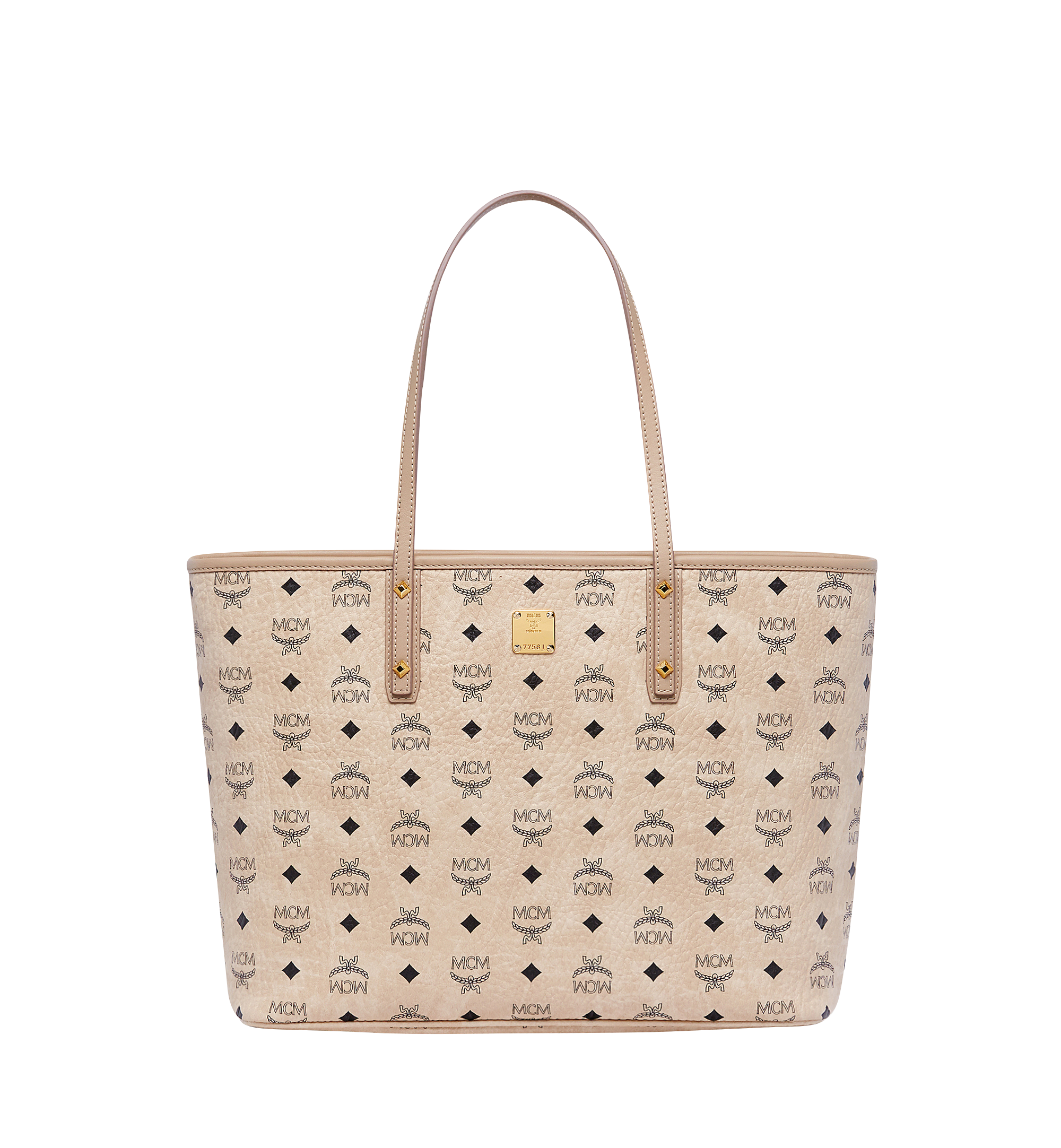 MCM Anya Top Zip Shopper in Visetos Beige MWP7AVI33IG001 Alternate View 1