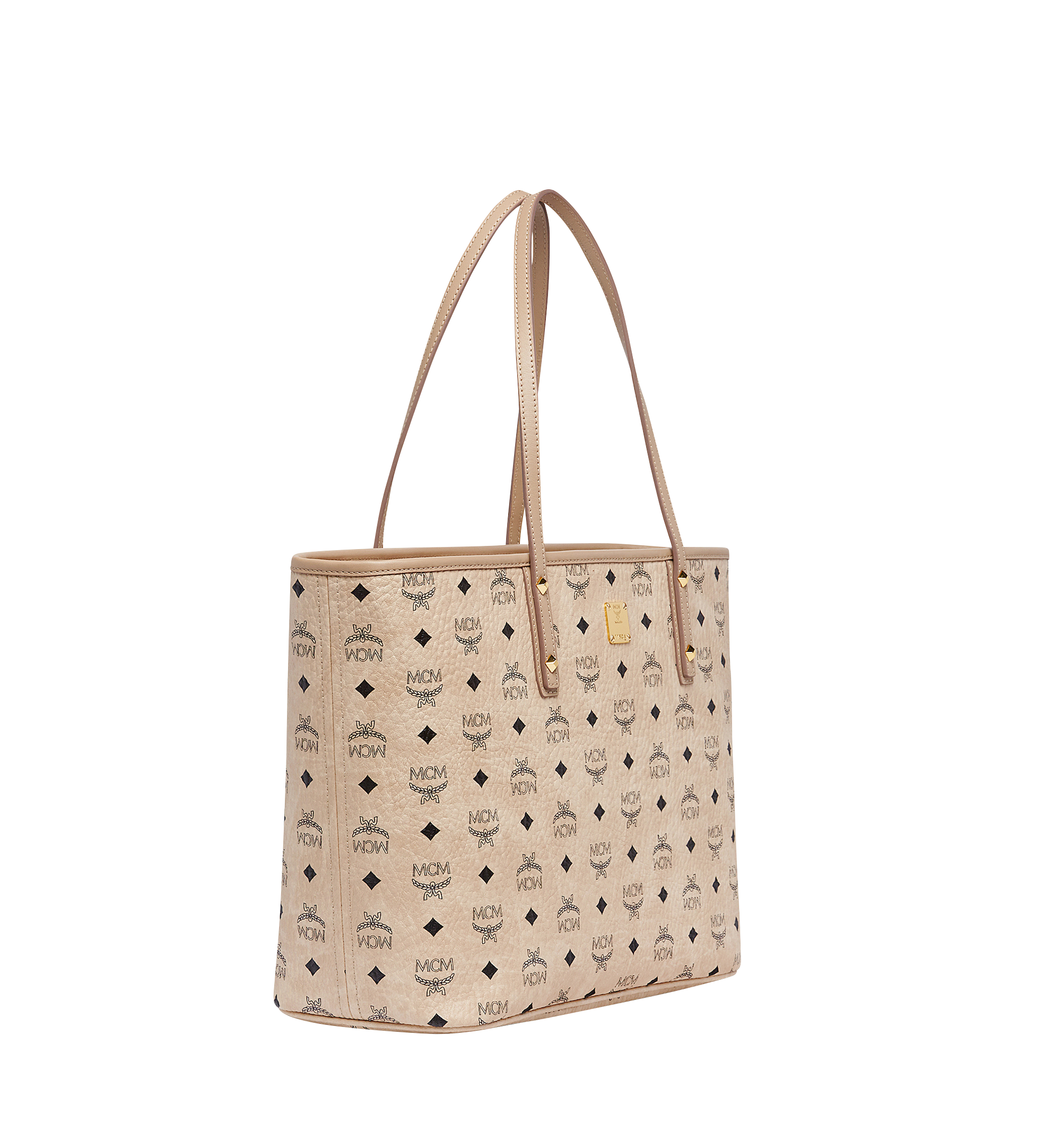 Medium Anya Top Zip Shopper in Visetos Beige MCM SE