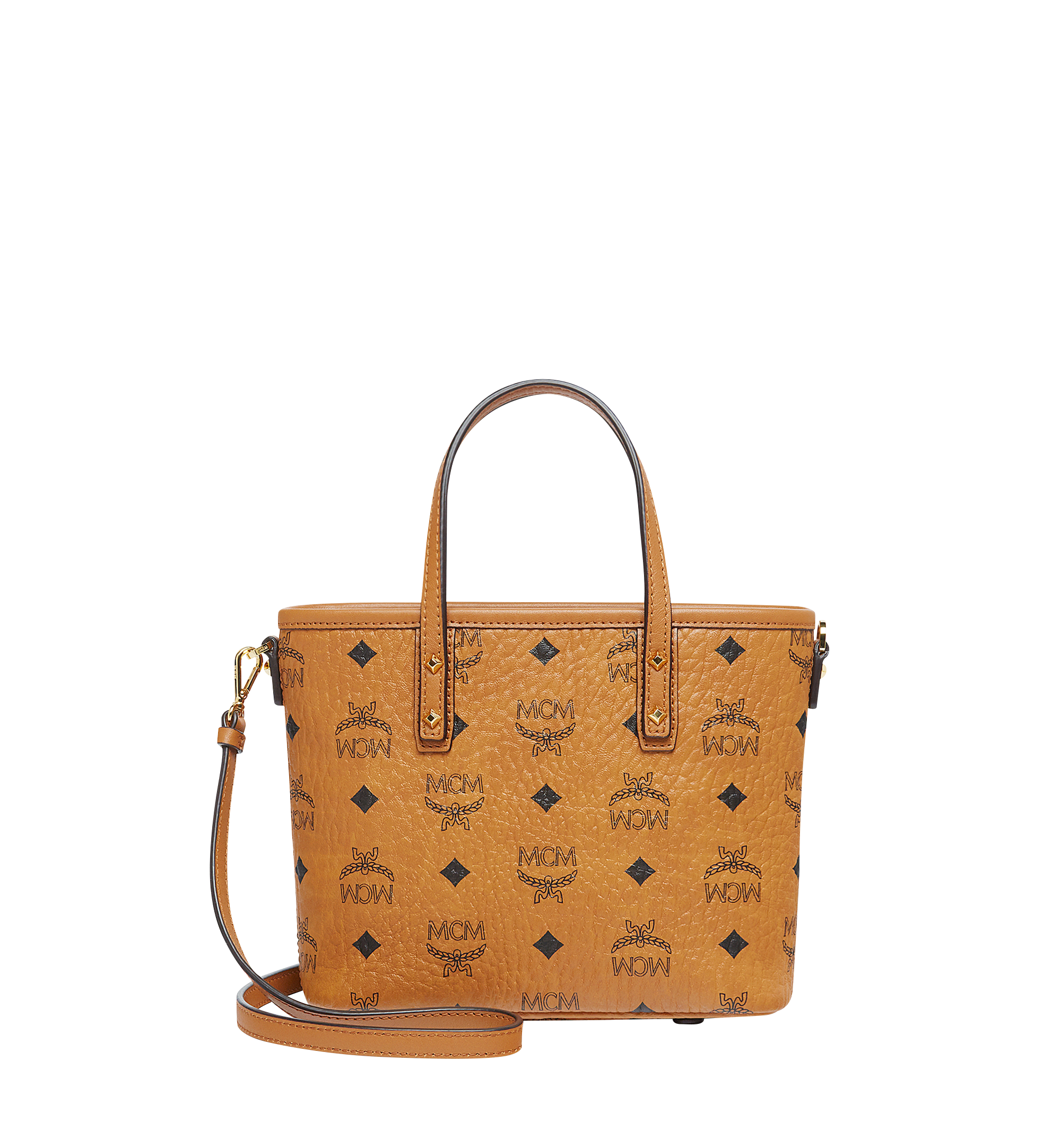 MCM Anya Top Zip Shopper in Visetos Cognac MWP7AVI35CO001 Alternate View 3
