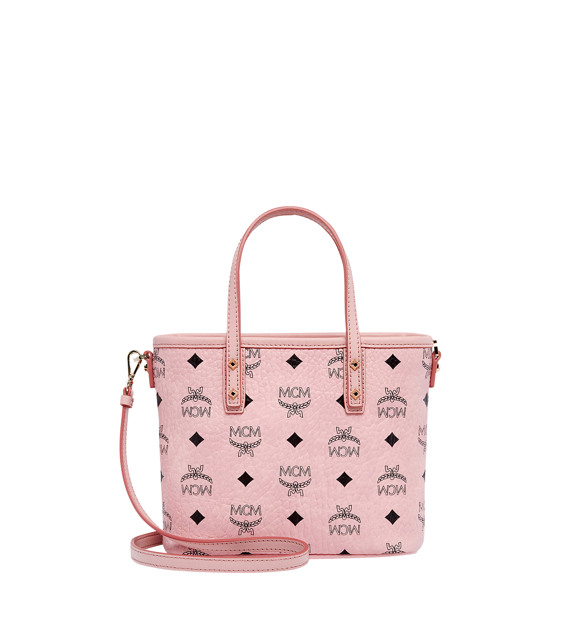 MCM Anya Baby Pink Visetos Logo Stripe Large Tote Bag NWT – Design Her  Boutique
