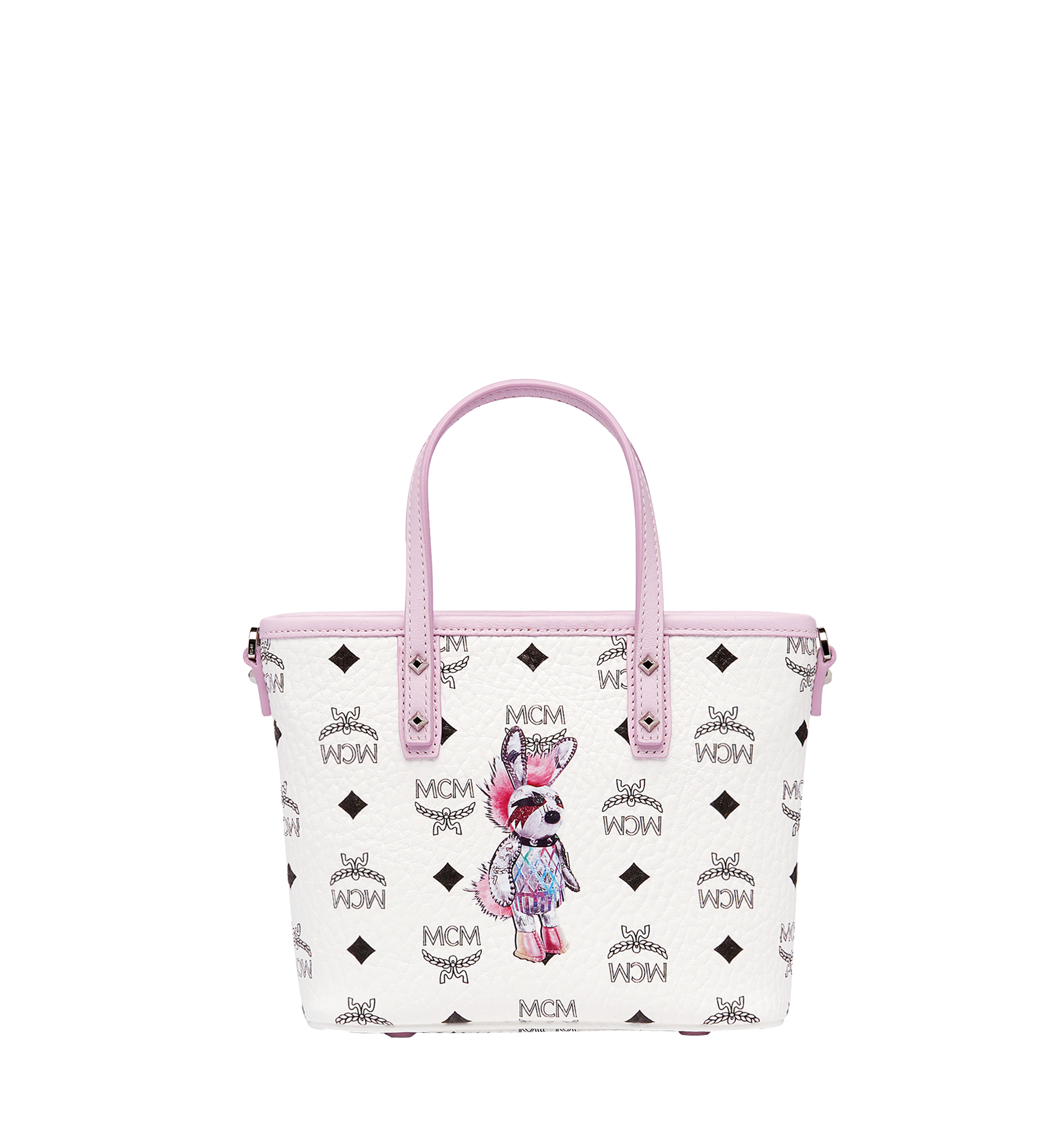 MCM Rabbit Top Zip Shopper in Visetos White MWP7SXL44WT001 Noch mehr sehen 1