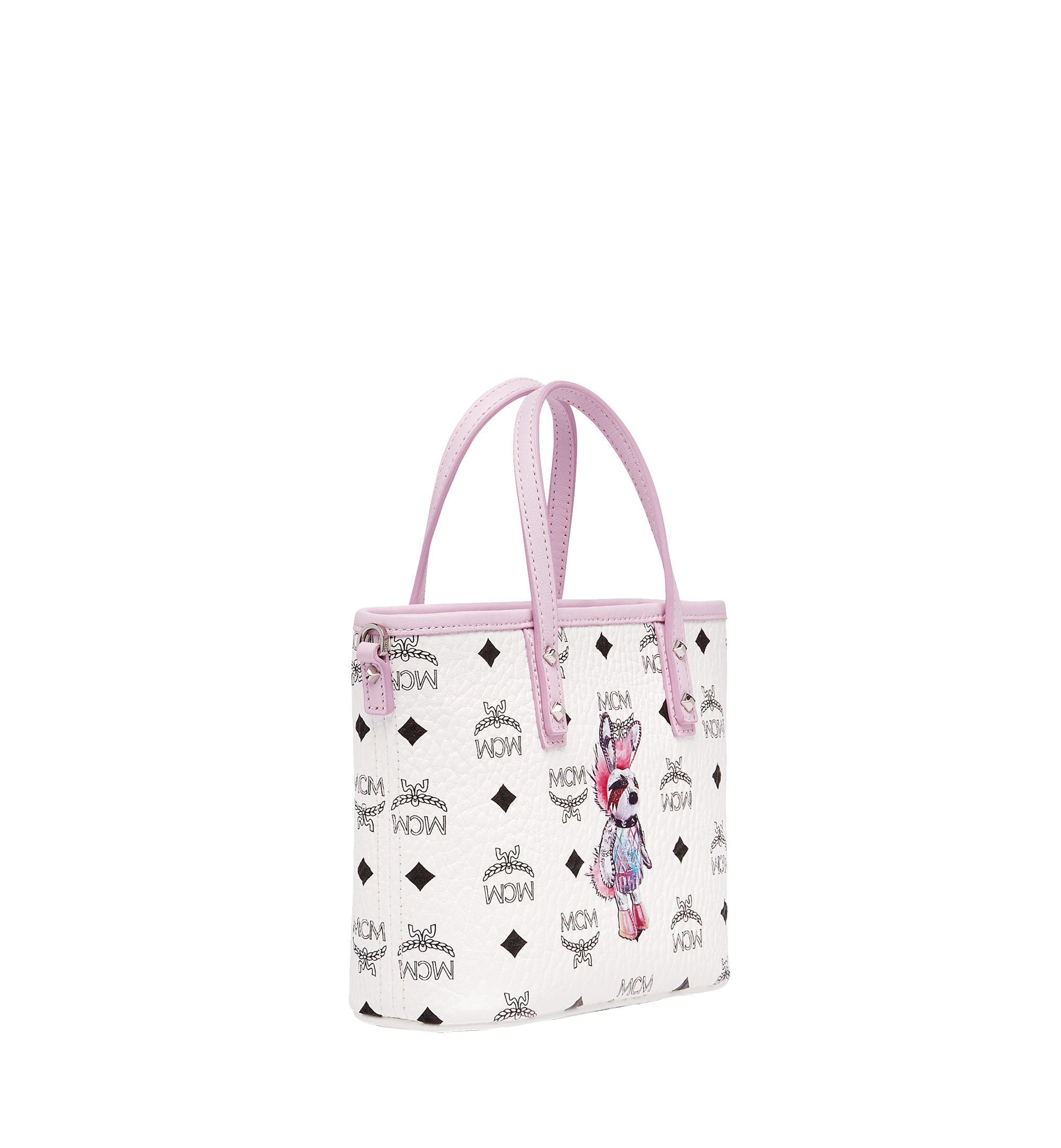 MCM Rabbit Top Zip Shopper in Visetos White MWP7SXL44WT001 Noch mehr sehen 1