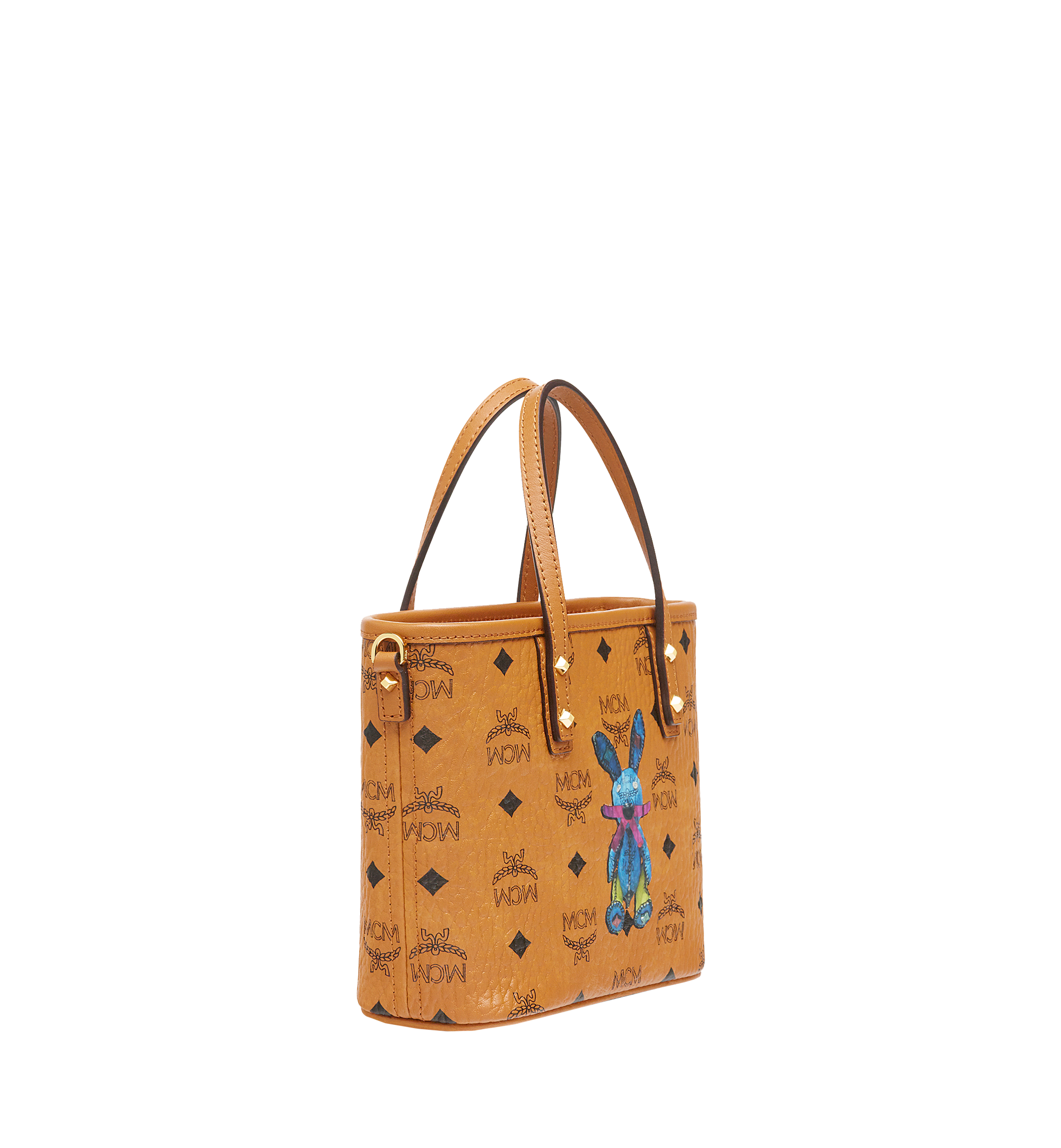 MCM Rabbit Top Zip Shopper in Visetos Cognac MWP7SXL45CO001 Alternate View 1