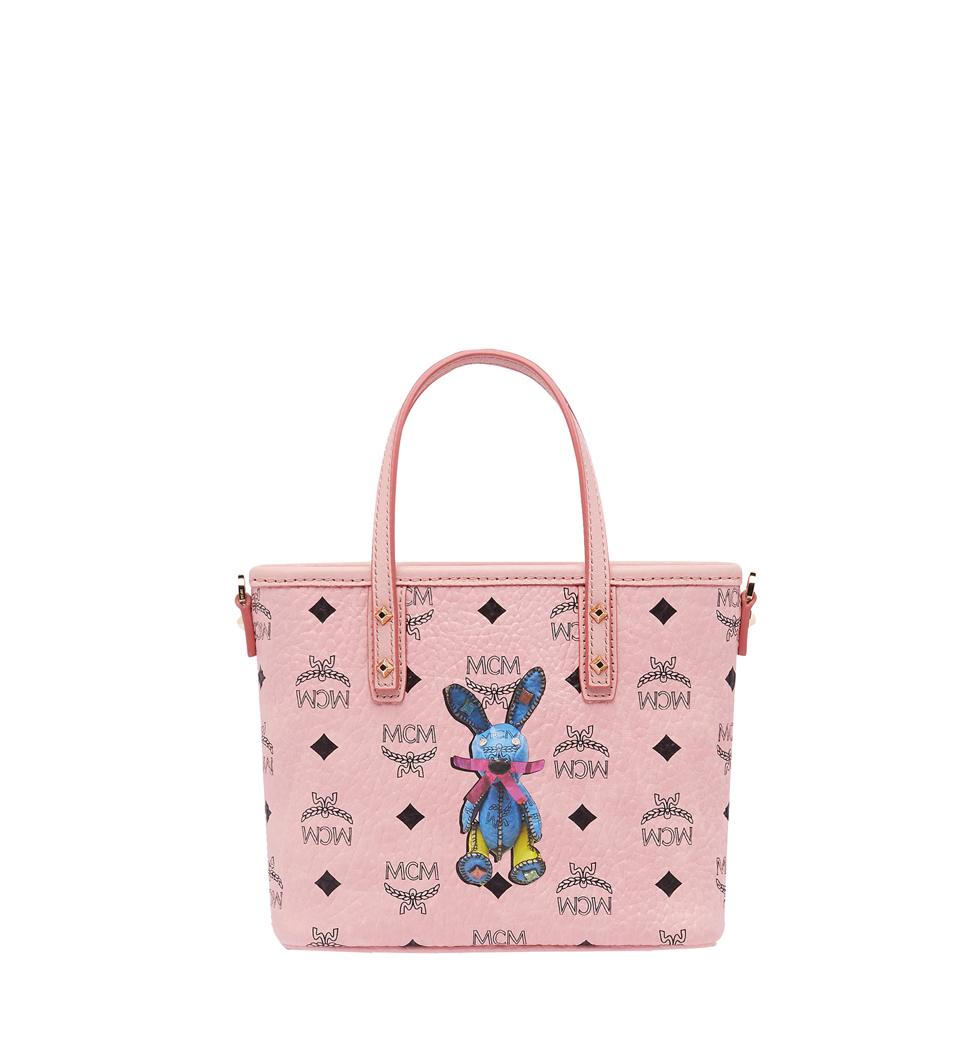 MCM Pink Visetos rabbit Crossbody Bag