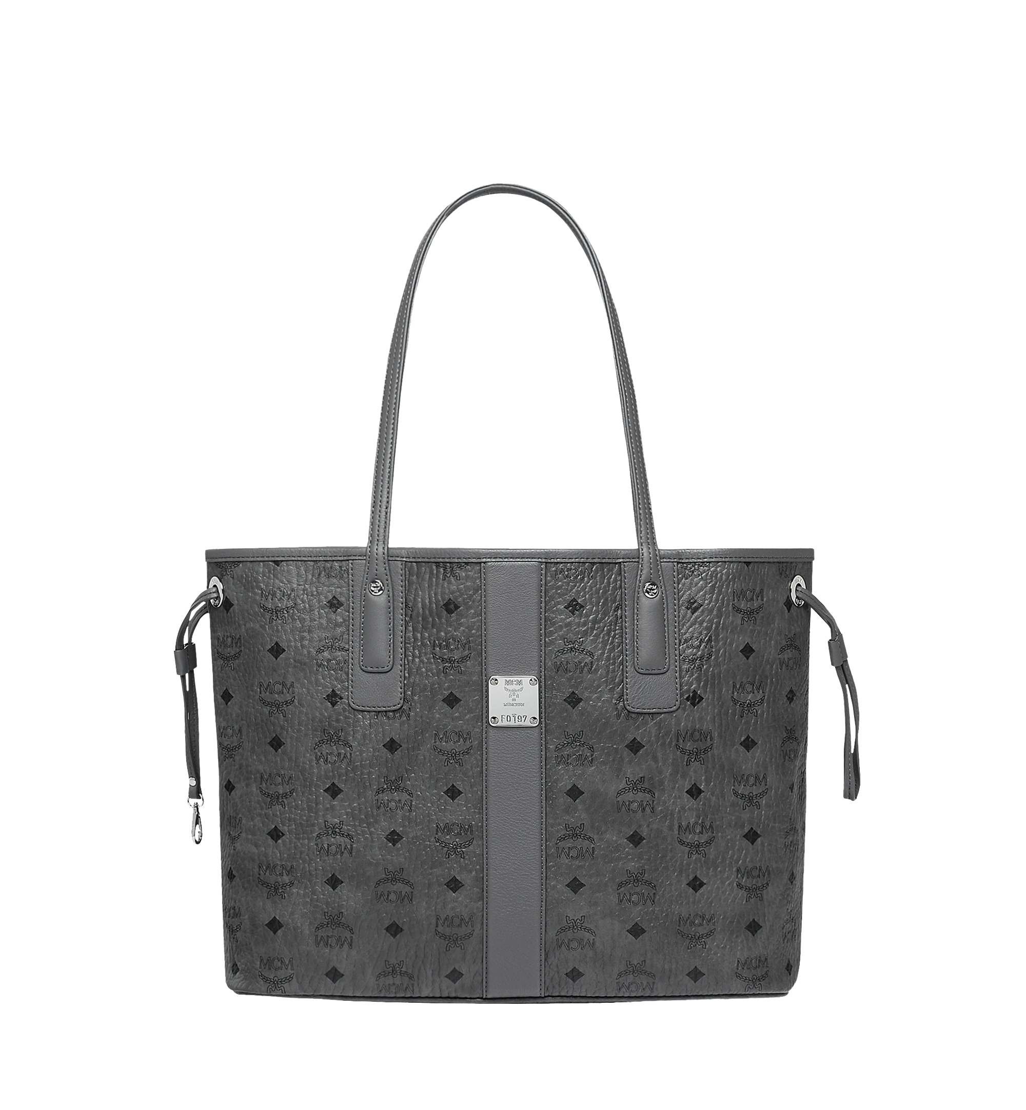 Medium Reversible Liz Shopper in Visetos PHANTOM GREY MCM UK