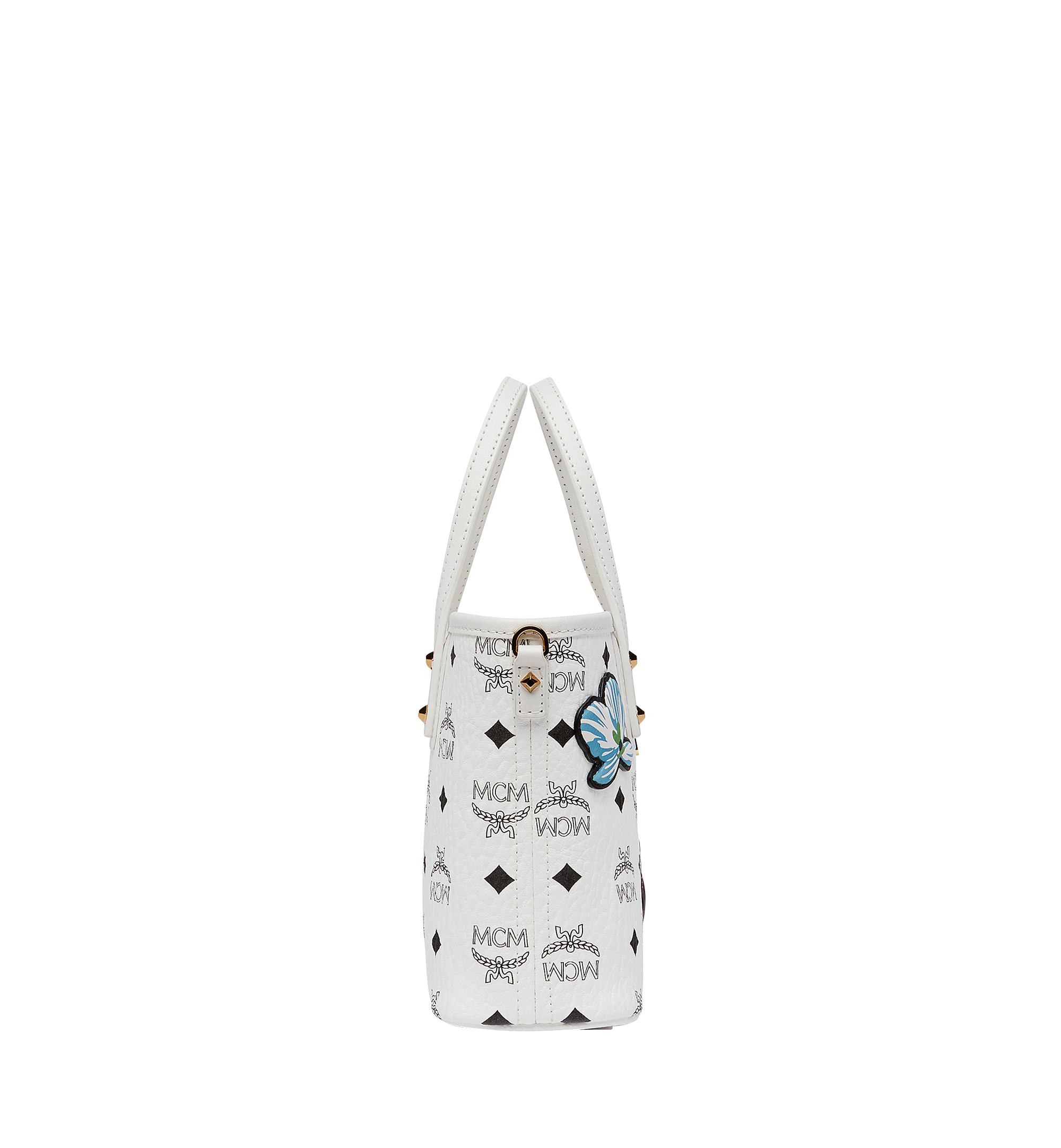 MCM Victory Patch Top Zip Shopper in Visetos White MWP8SVI70WT001 Noch mehr sehen 2