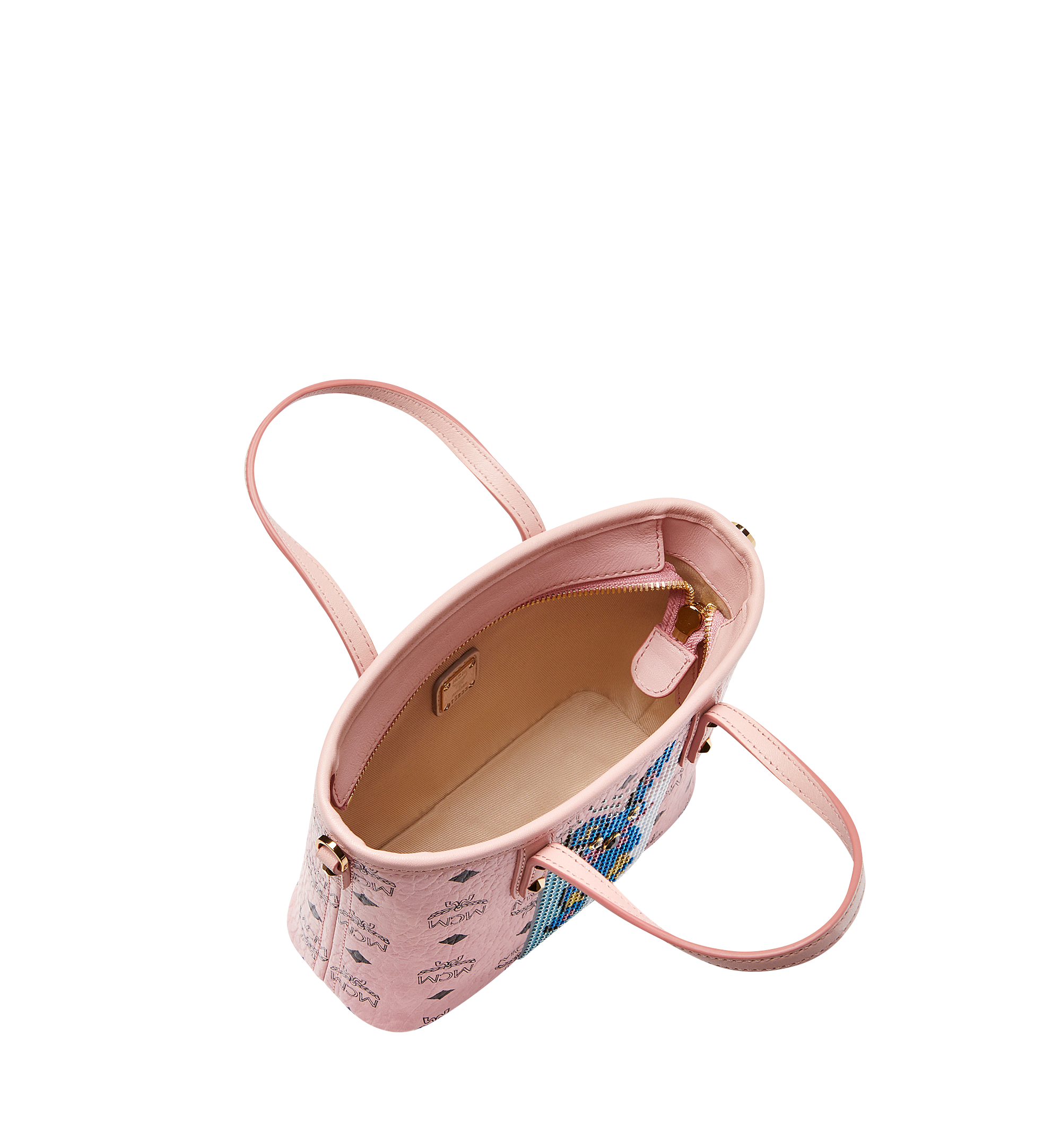 MCM Rabbit Top Zip Shopper in Visetos Pink MWP8SXL48PZ001 Alternate View 4