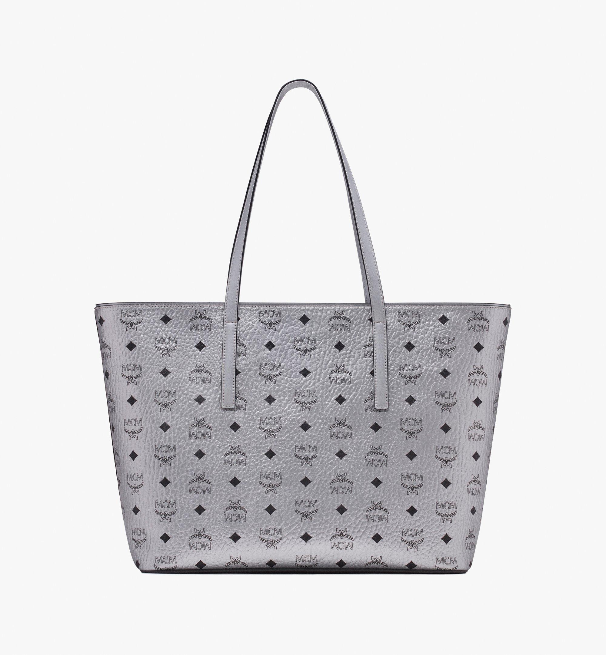 MCM Anya Shopper in Visetos Silver MWP9AVI41SB001 Alternate View 3