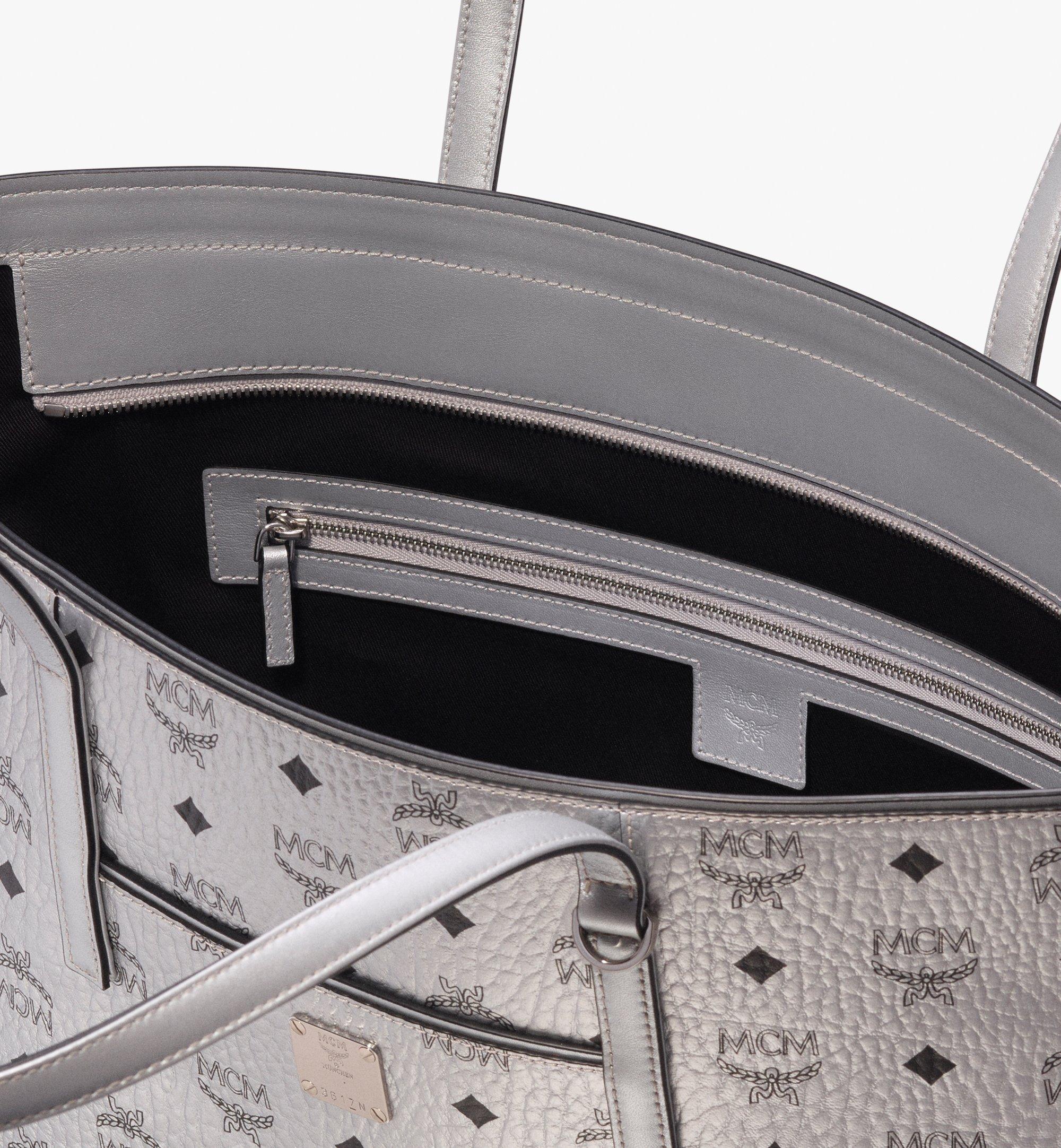 MCM Anya Shopper in Visetos Silver MWP9AVI41SB001 Alternate View 4