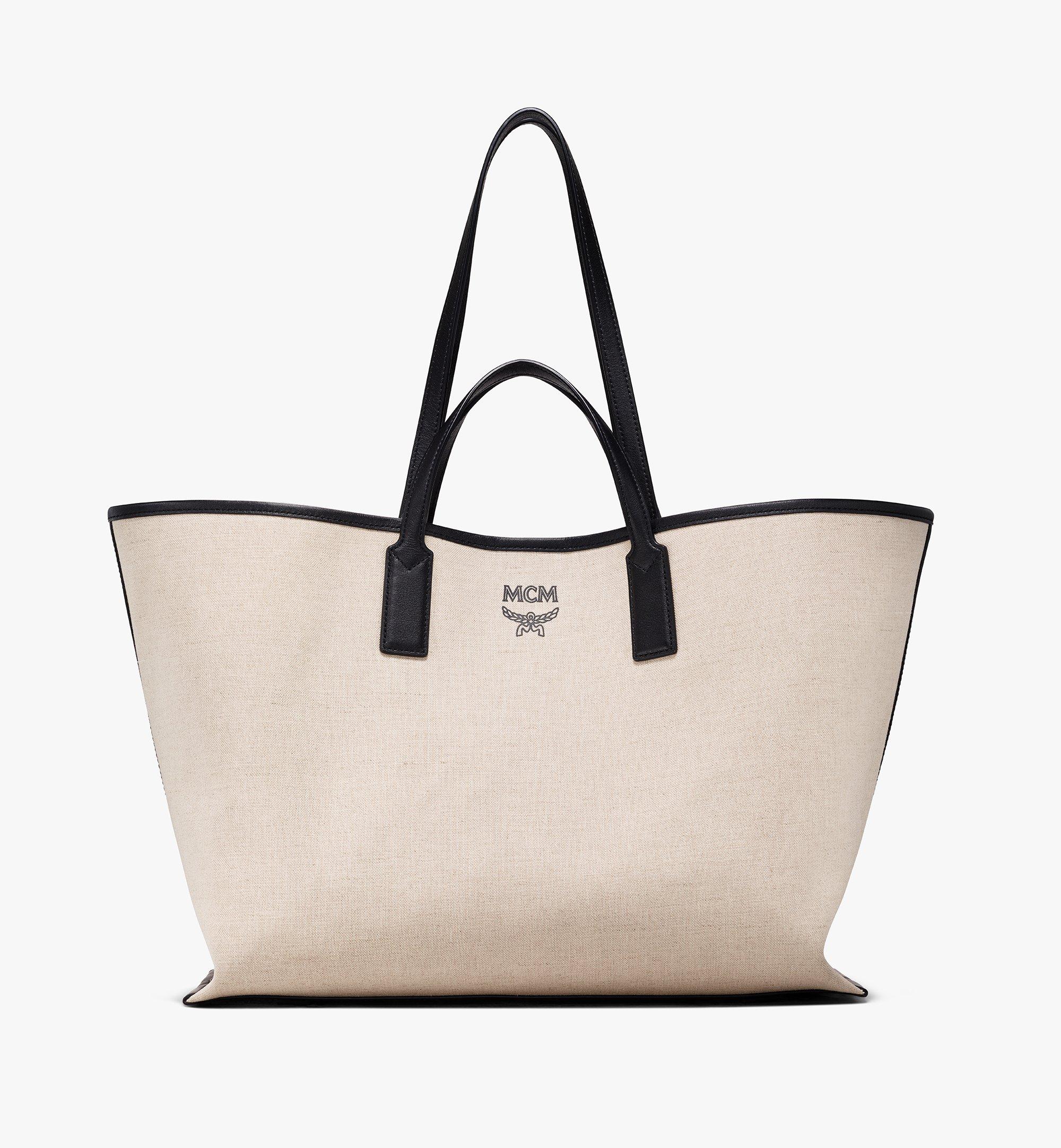 MCM Shopper in Logo Glitch Canvas Black MWPAAMH01BK001 Alternate View 4