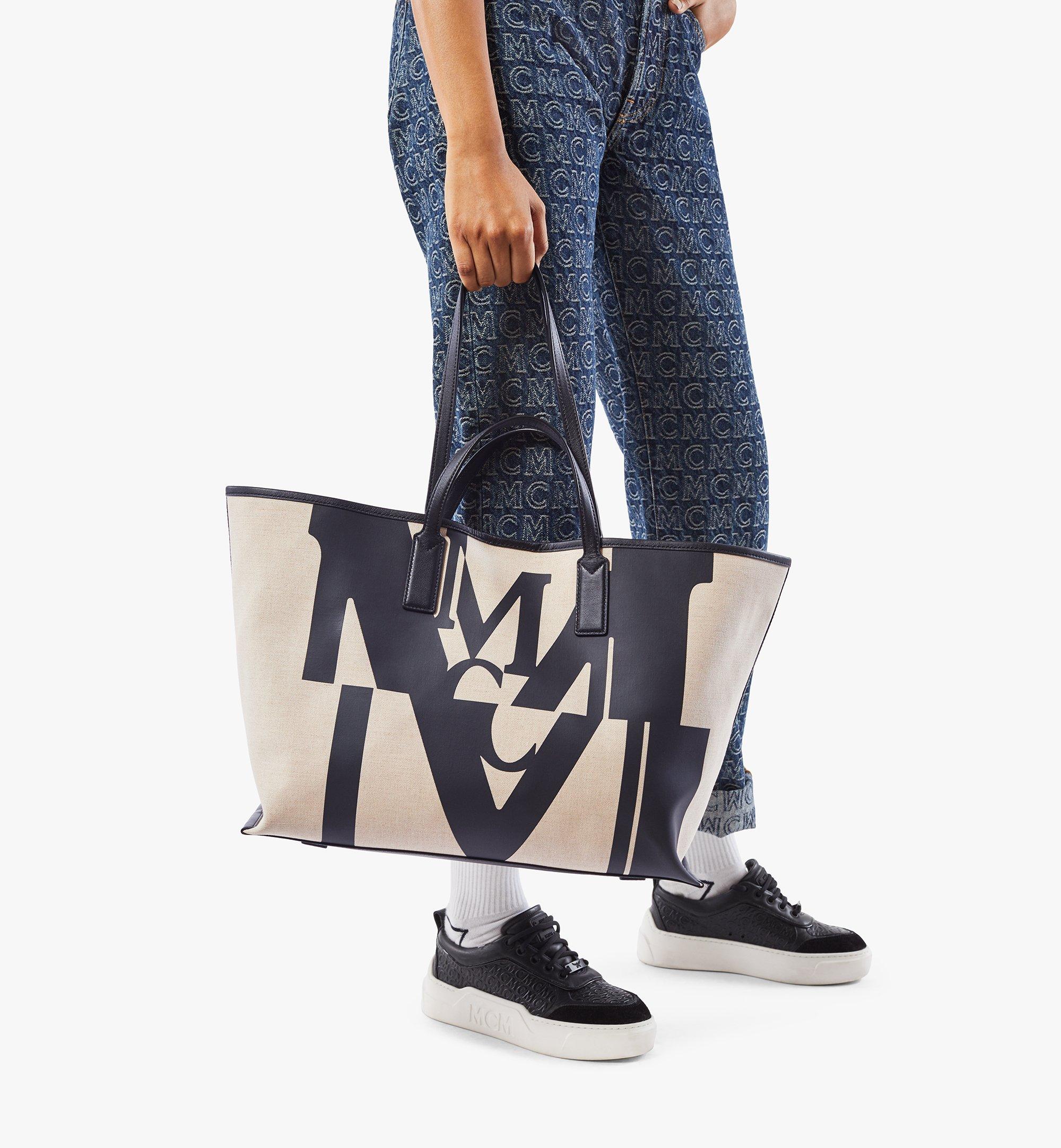 Mcm Logo Canvas Shoulder Bag