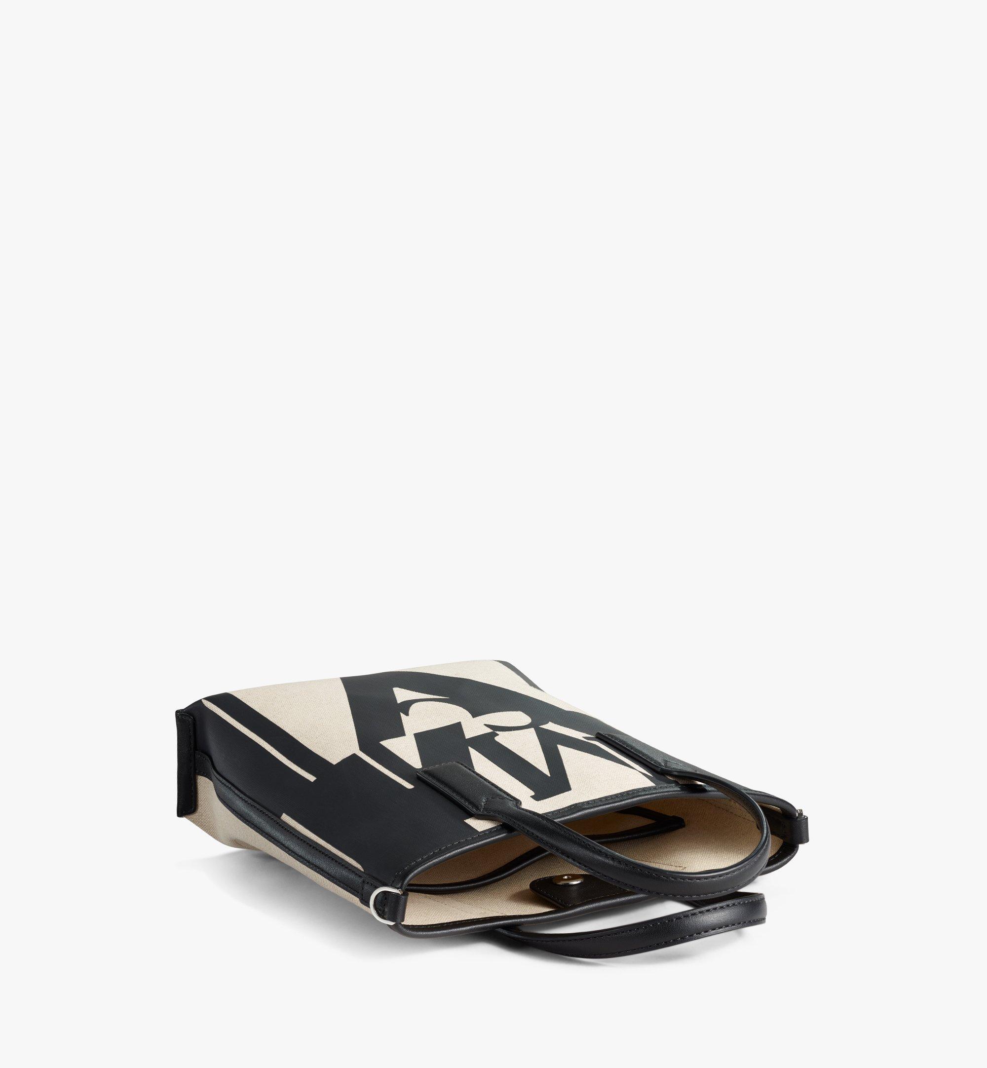 MCM Shopper in Logo Glitch Canvas Black MWPAAMH02BK001 Alternate View 3