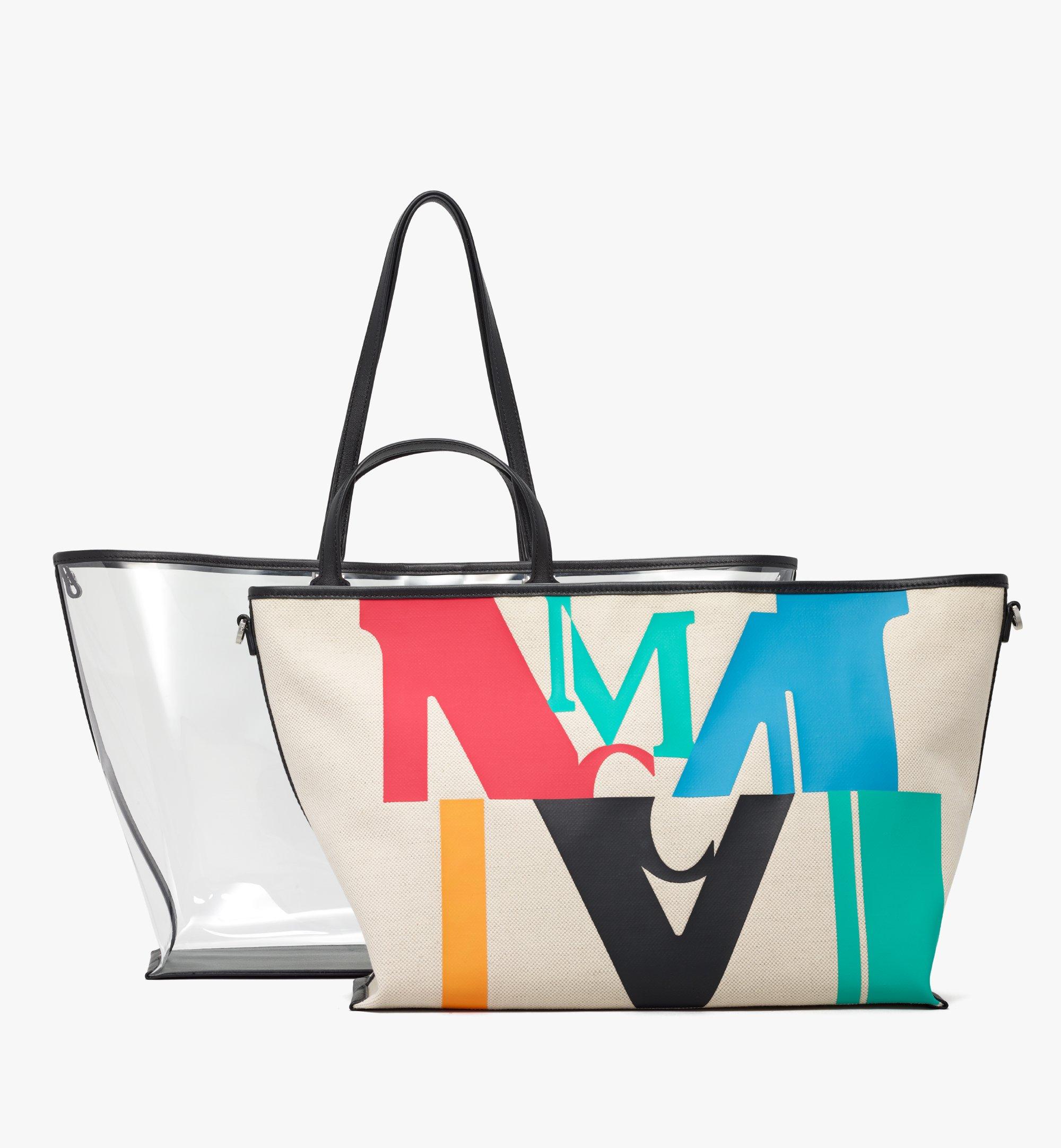 MCM Shopper in Logo Glitch Hologram Multi MWPAAMH03MT001 Alternate View 5