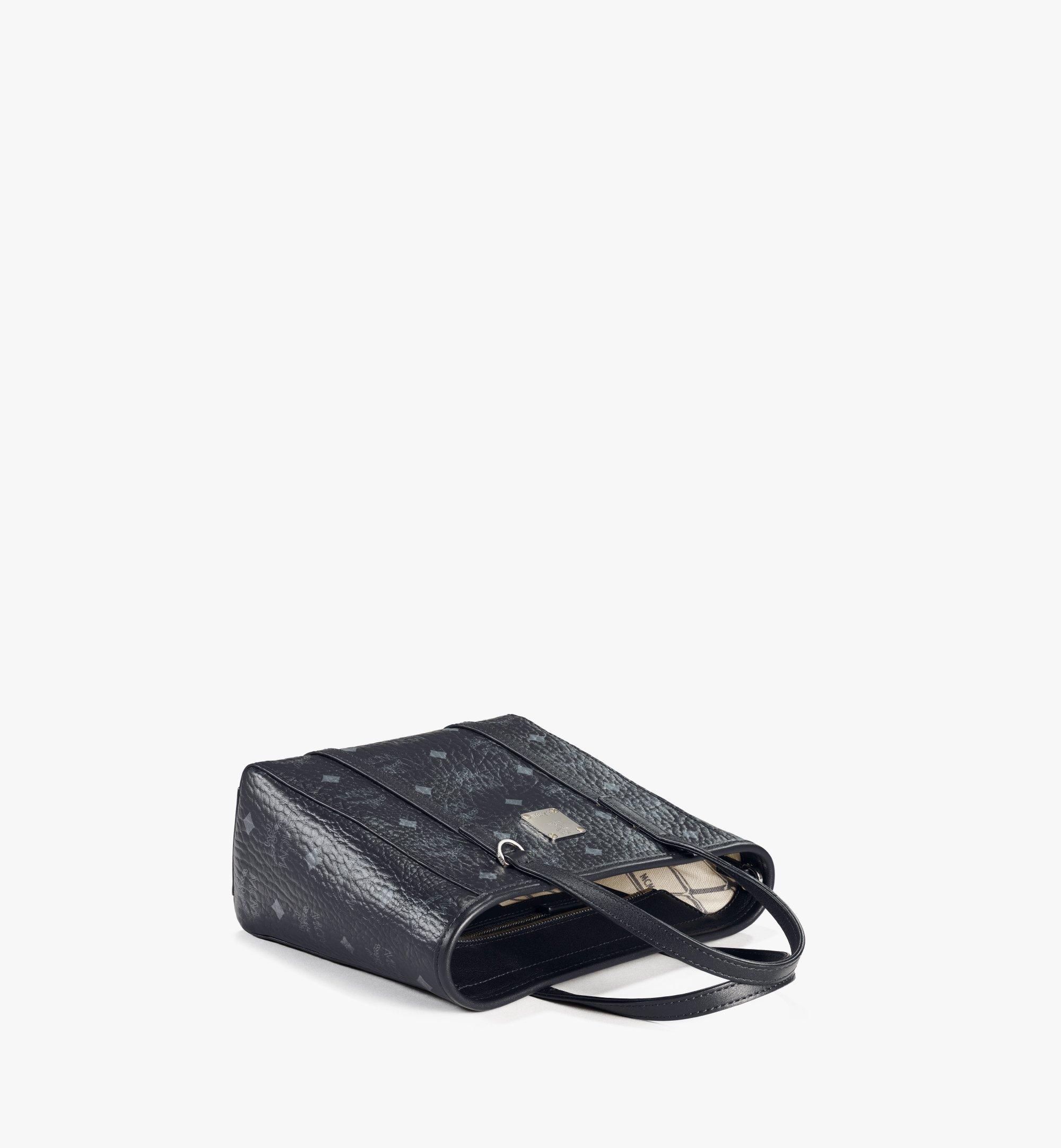 Mini Aren Top-Zip Shopper in Visetos Leather Mix Black